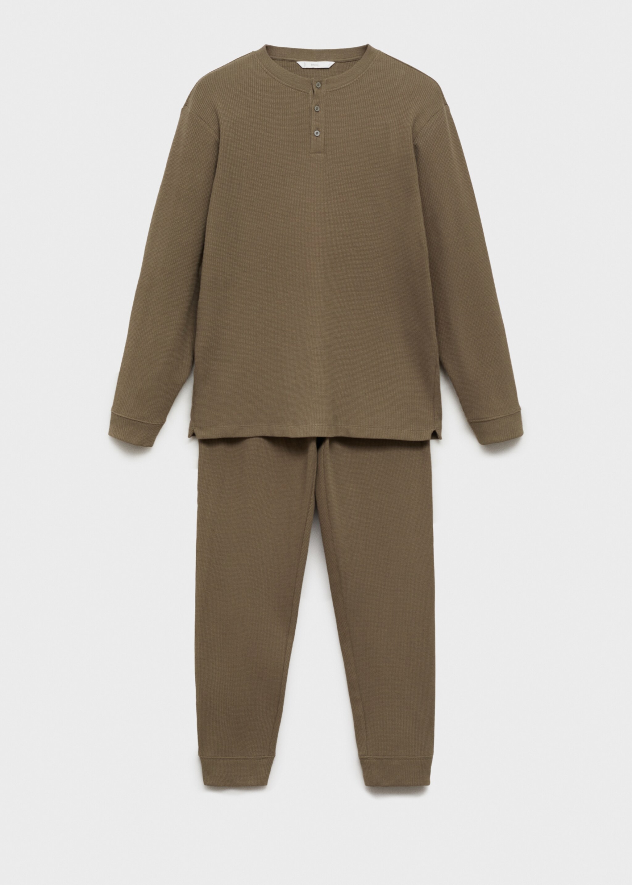 Cotton structured pyjama pack - Article without model, Khaki. Ref: 87020645-00.
