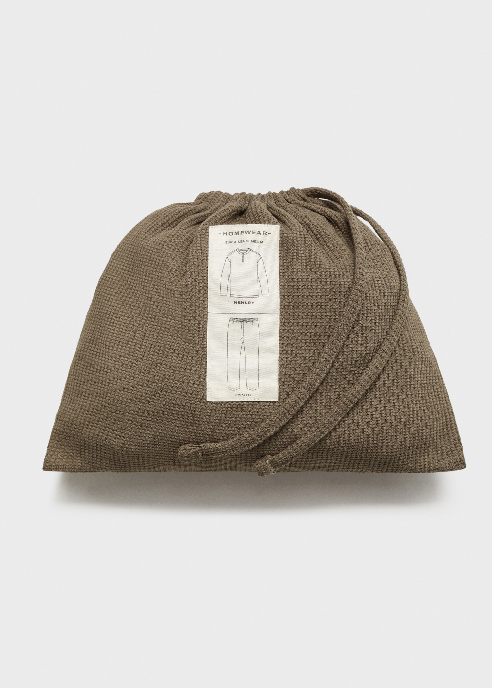 Cotton structured pyjama pack - Details of the article 0, Khaki. Ref: 87020645-00.
