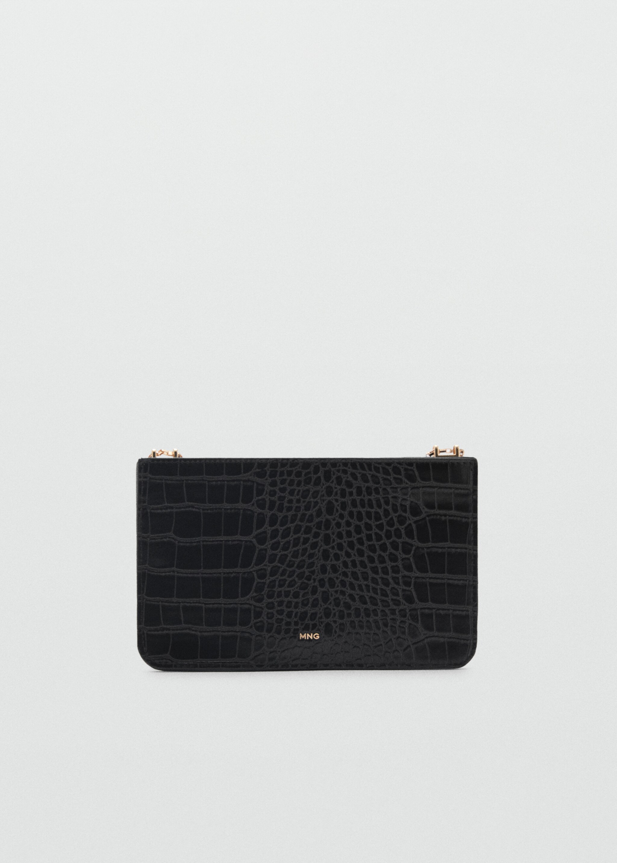 Croc-effect cardholder with chain - Article without model, Black. Ref: 87020647-00.