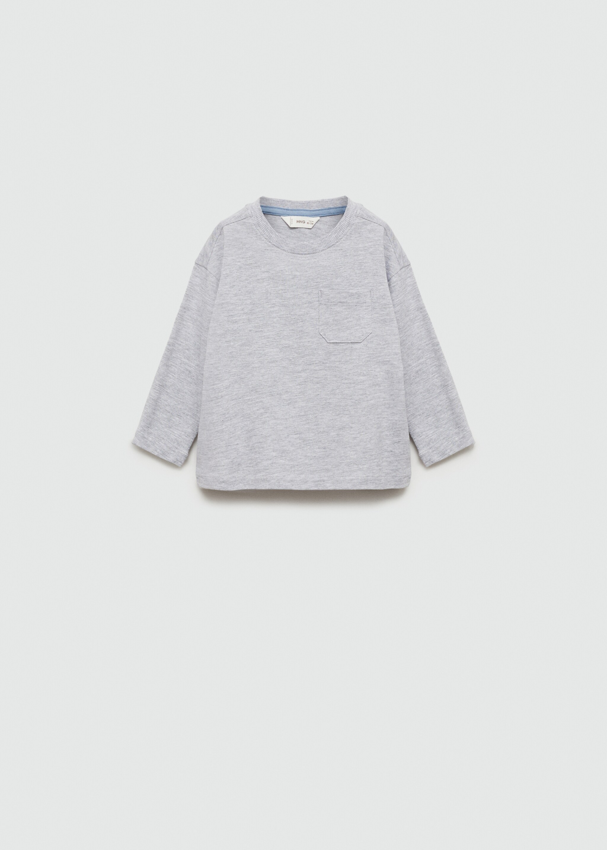 Patch pocket T-shirt - Article without model, Medium Heather Grey. Ref: 87020650-00.