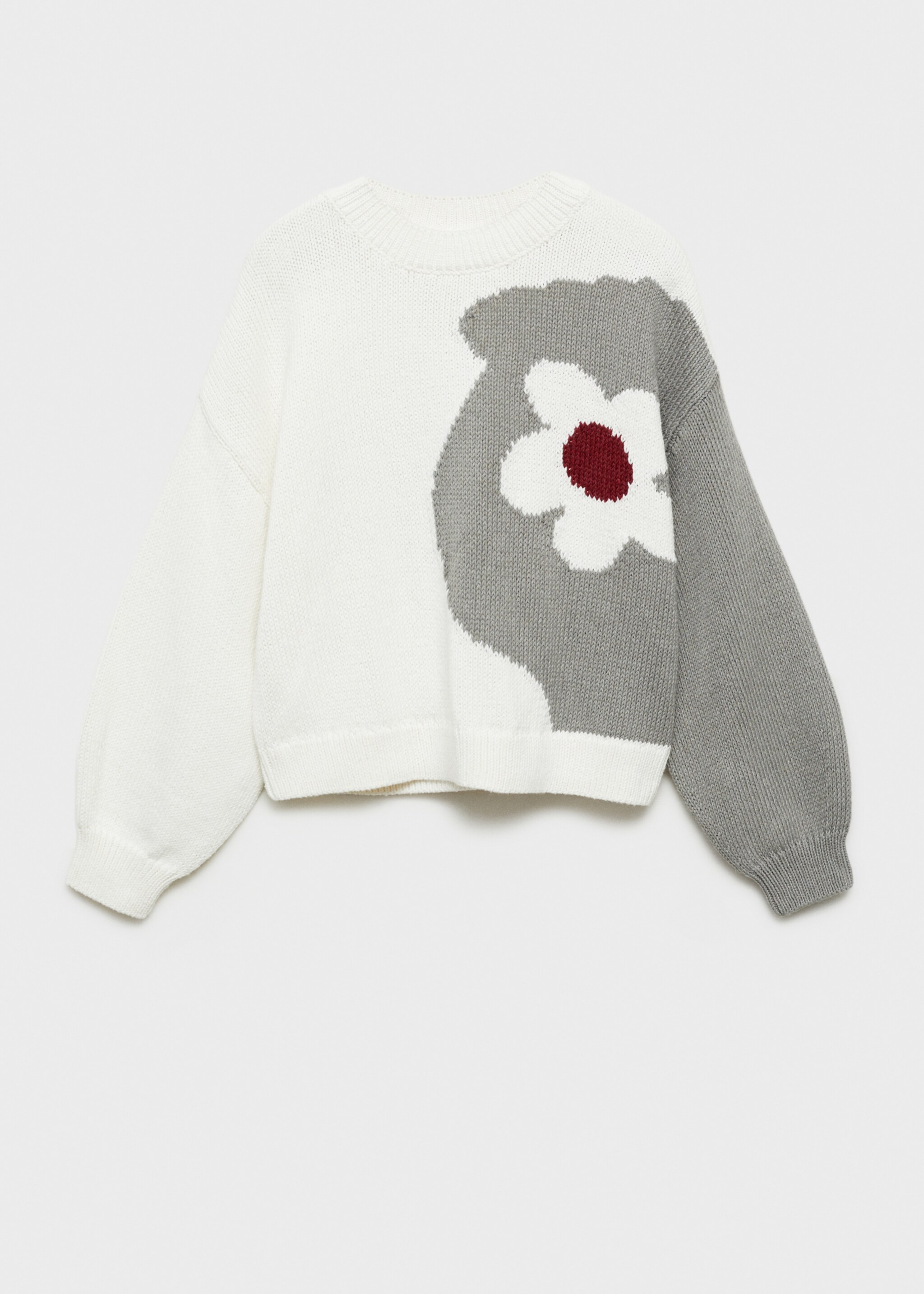 Pull-over maille fleur - Article sans modèle, Écru. Ref: 87020653-00.