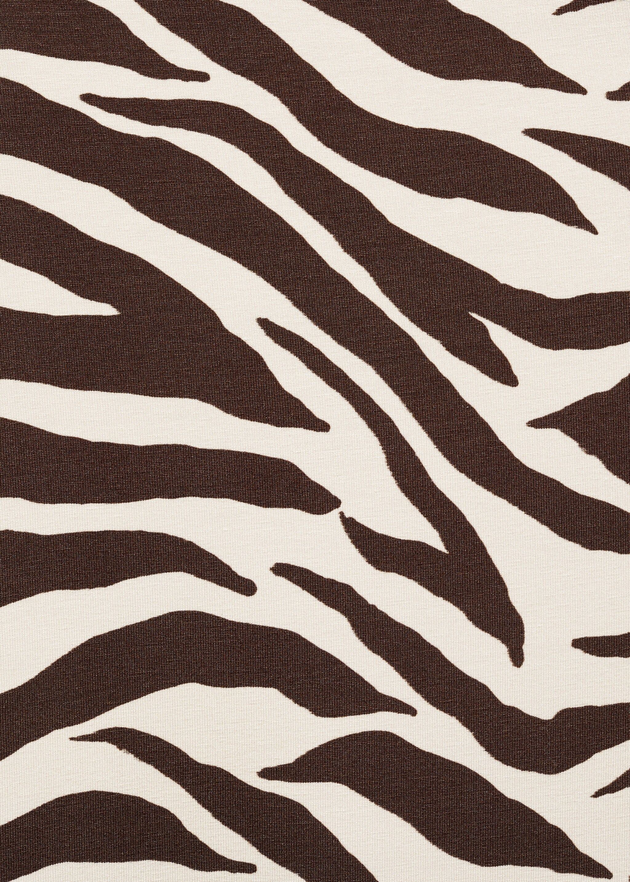 Zebra-print asymmetrical-neck t-shirt - Details of the article 8, Brown. Ref: 87020656-00.