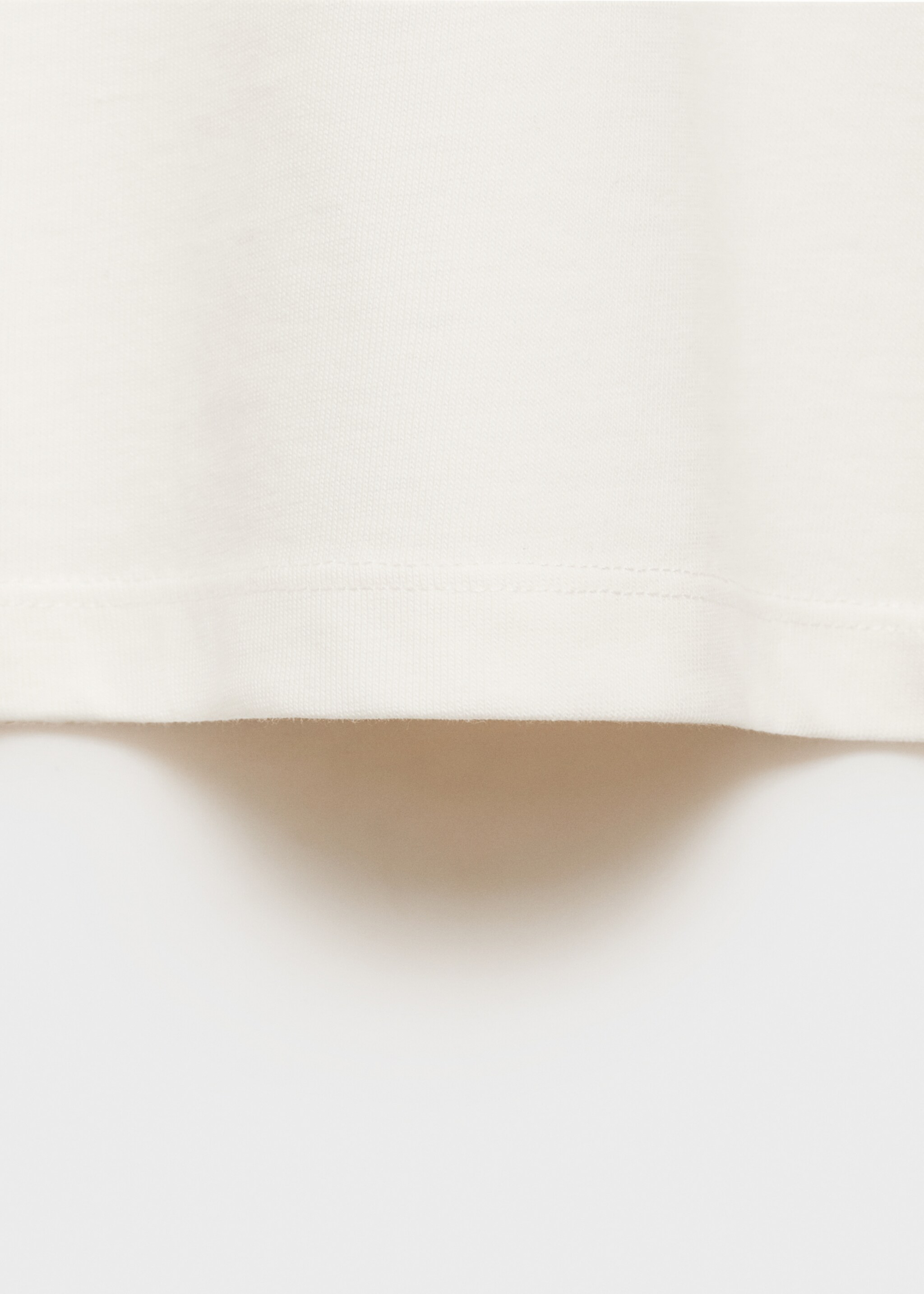 Plain cotton t-shirt - Details of the article 0, Ecru. Ref: 87020657-00.