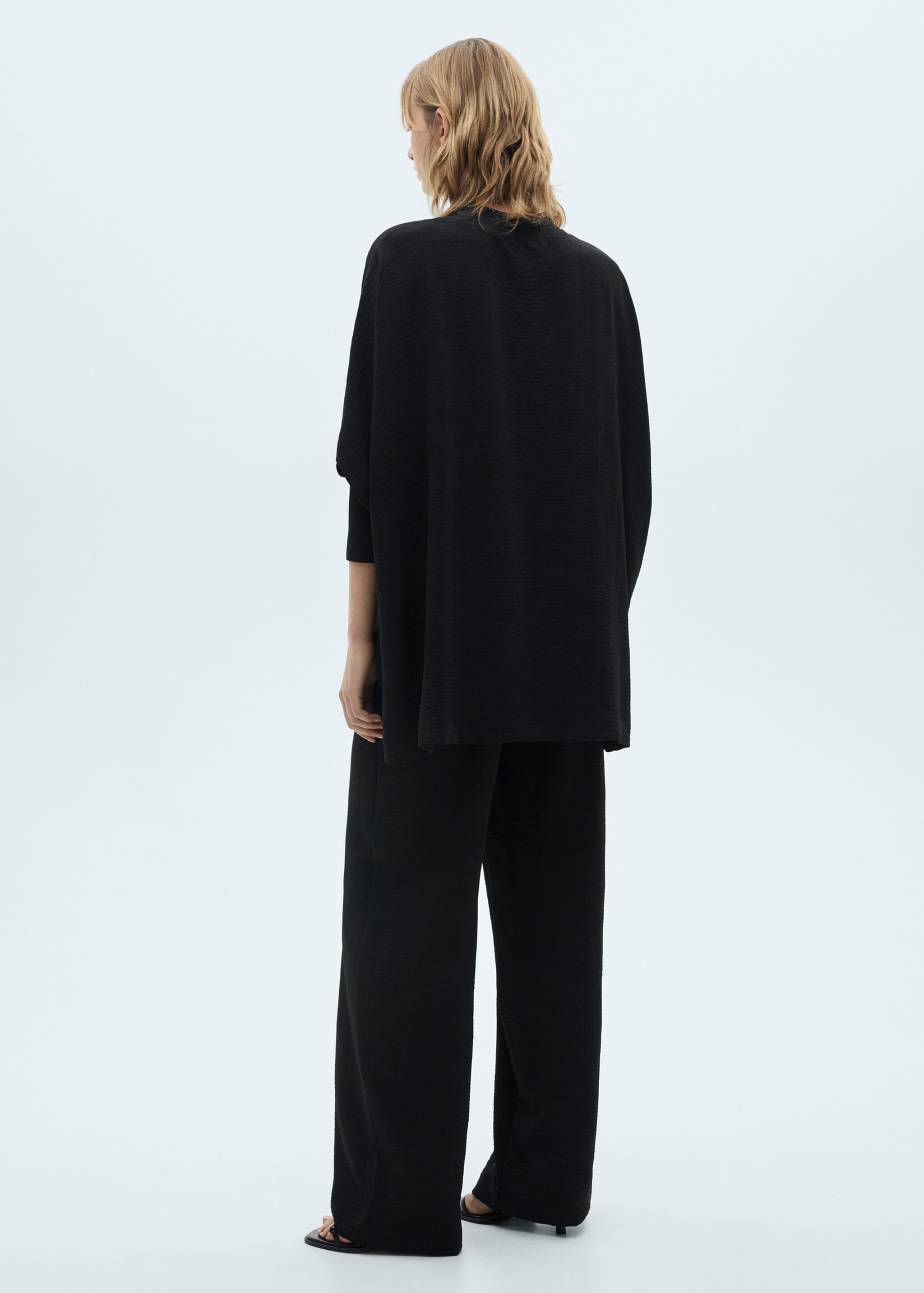 Oversized gebreid sweatshirt - Achterkant van het artikel, Zwart. Ref: 87021047-00.