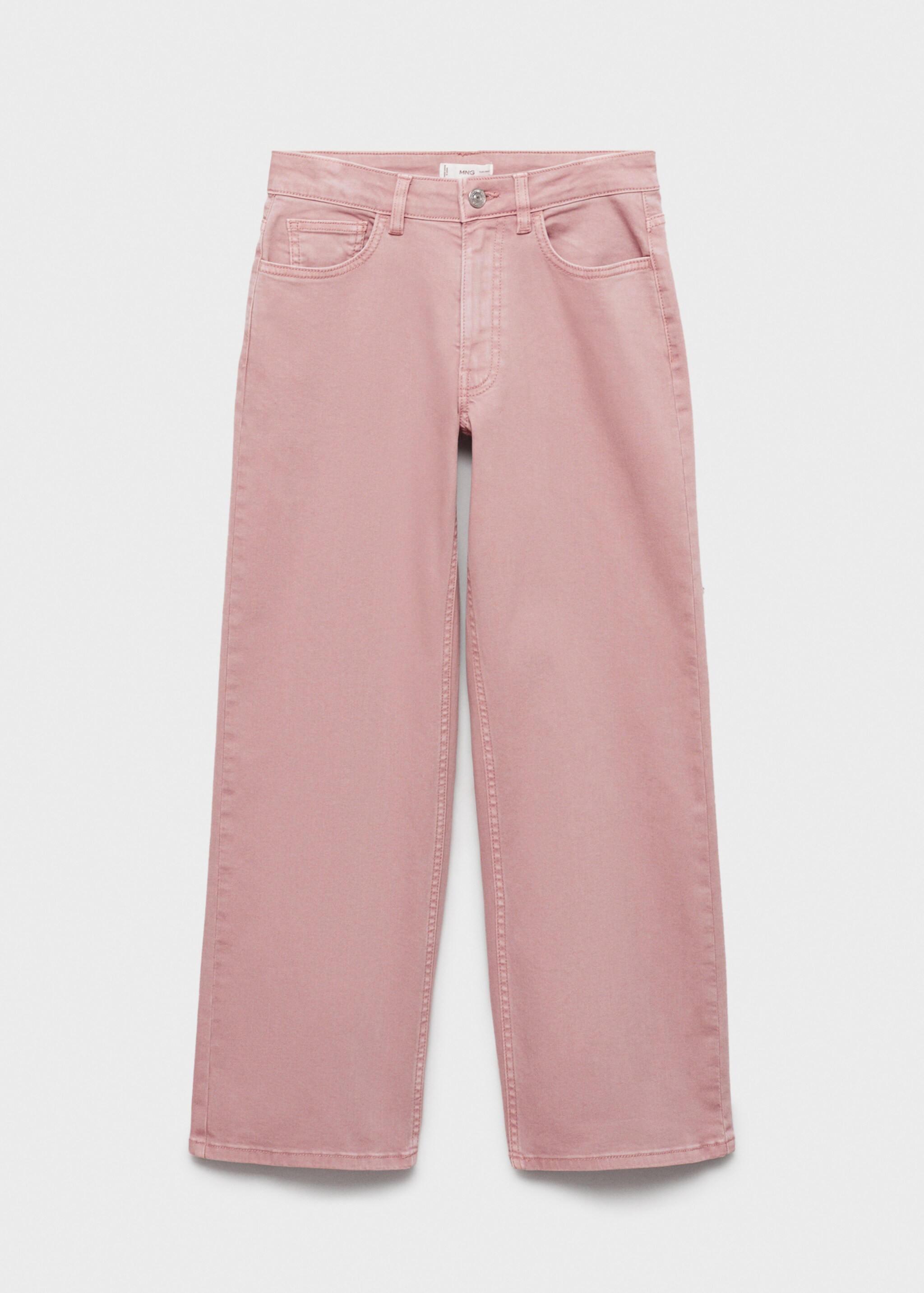 Jeans culotte mid-waist comfort - Article without model, Pastel Pink. Ref: 87021048-00.