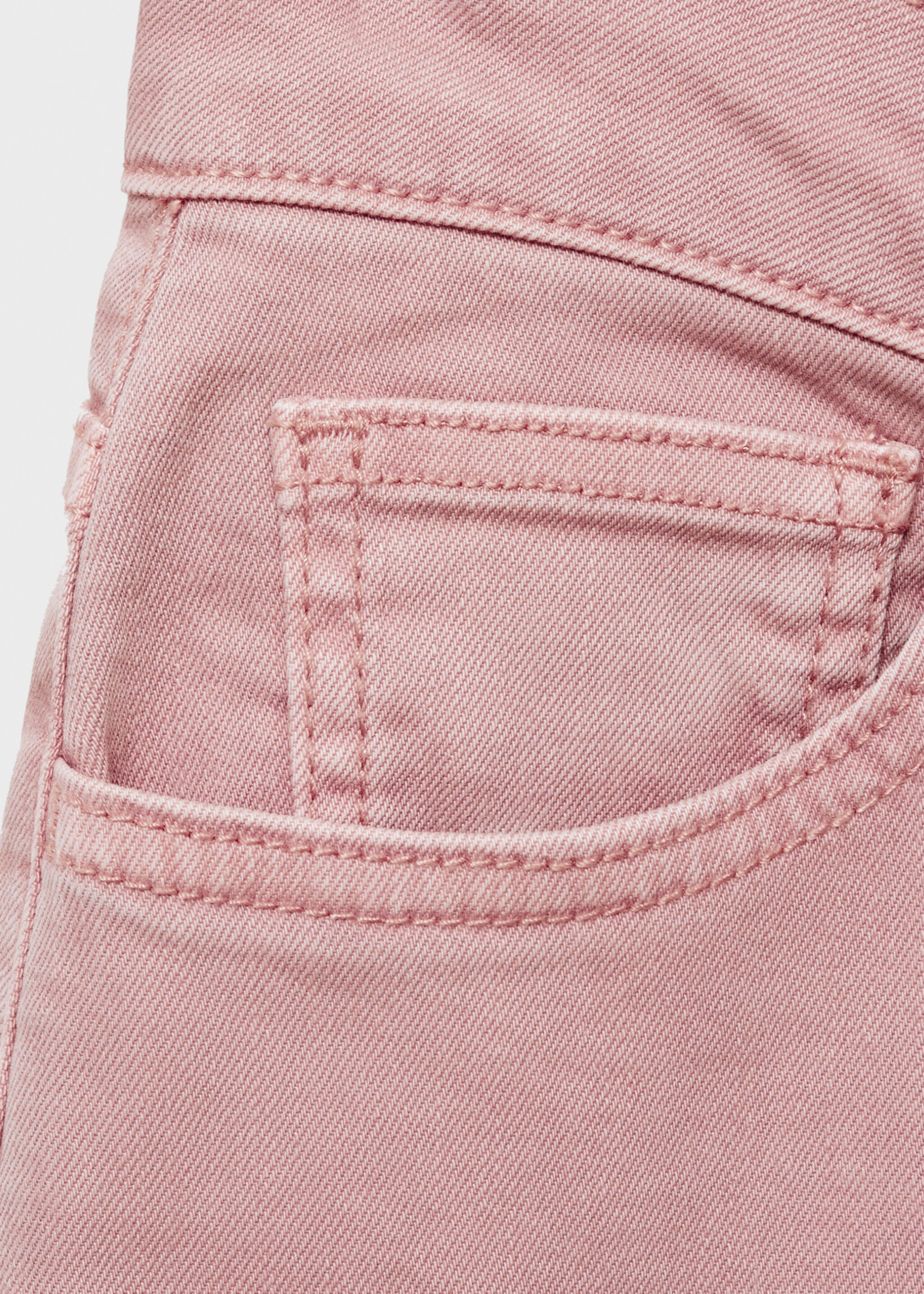 Jeans culotte mid-waist comfort - Details of the article 8, Pastel Pink. Ref: 87021048-00.