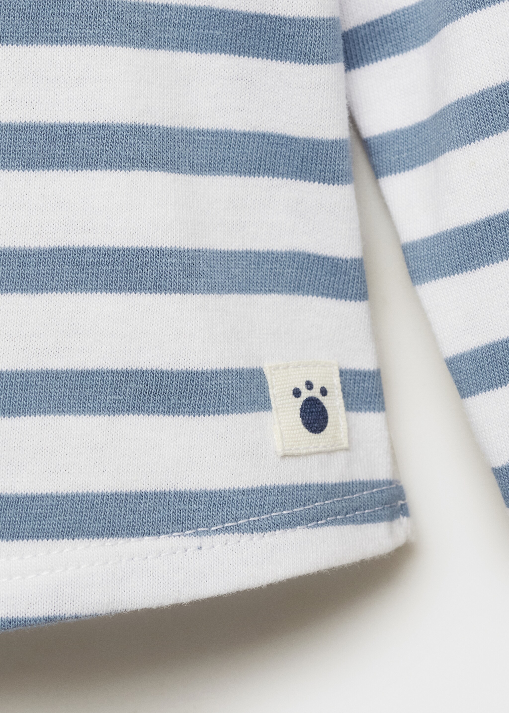 Buttoned striped T-shirt - Details of the article 0, Blue. Ref: 87021054-00.