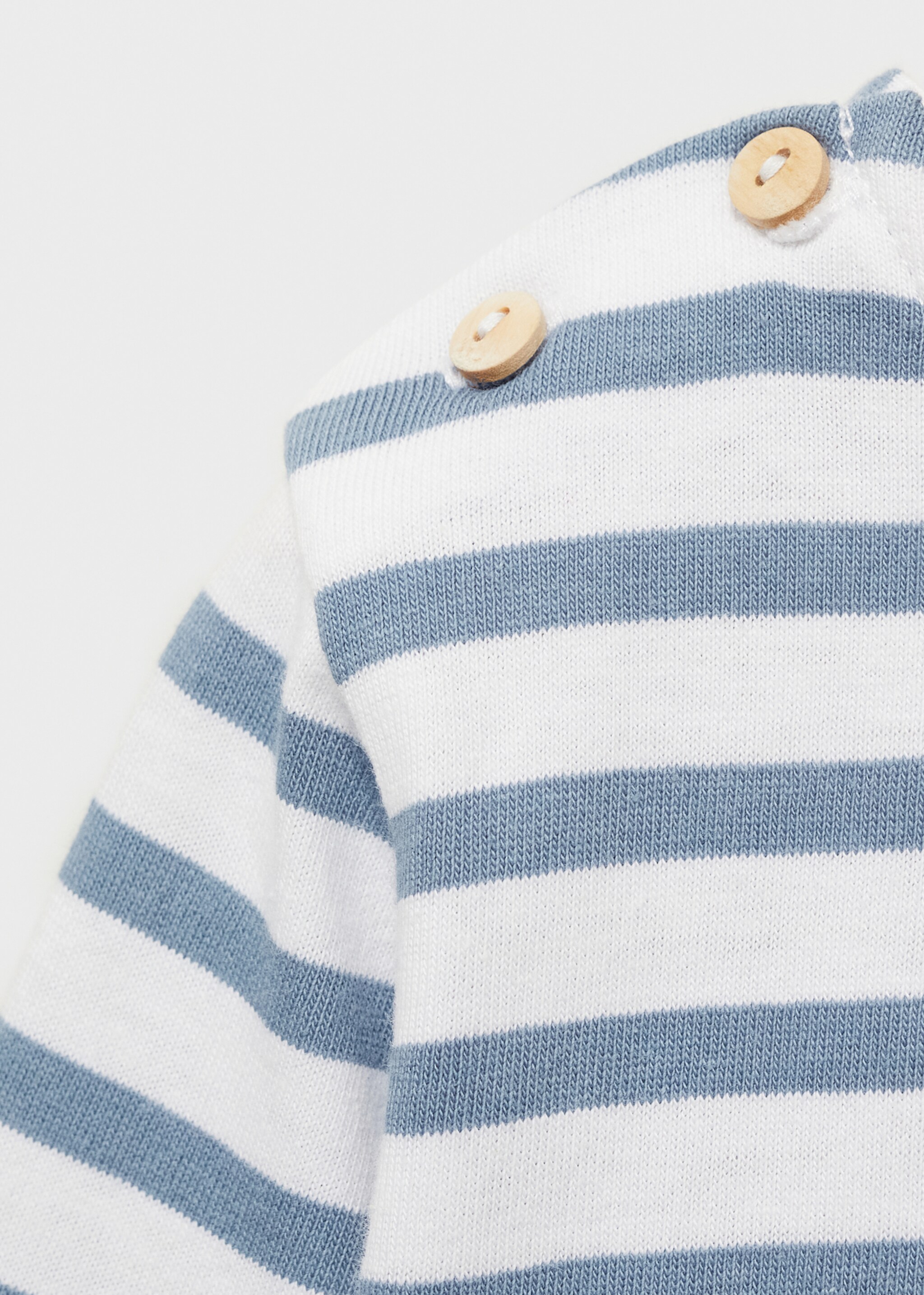 Buttoned striped T-shirt - Details of the article 8, Blue. Ref: 87021054-00.