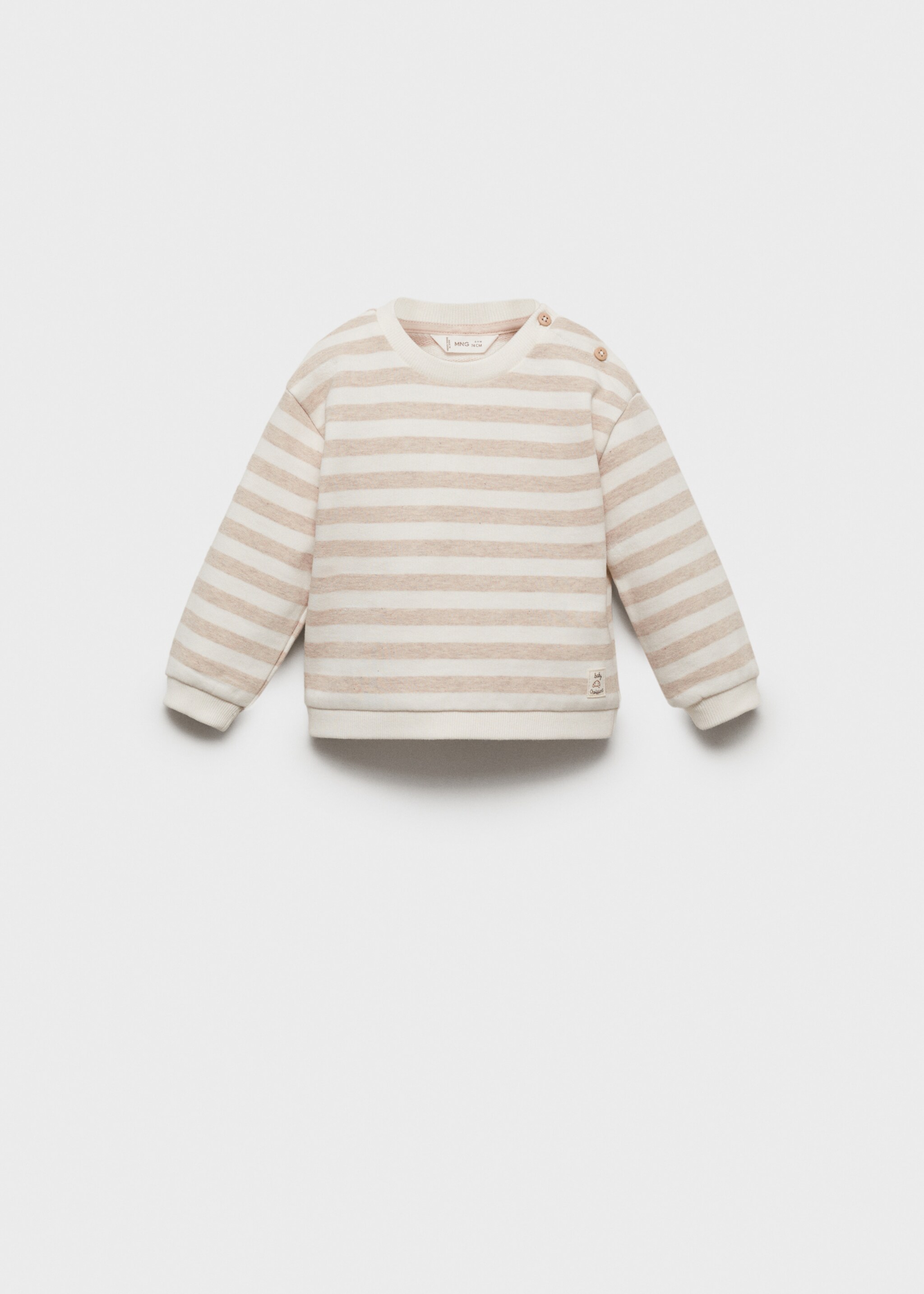 Sudadera algodón rayas - Artículo sin modelo, Arena. Ref: 87021055-00.