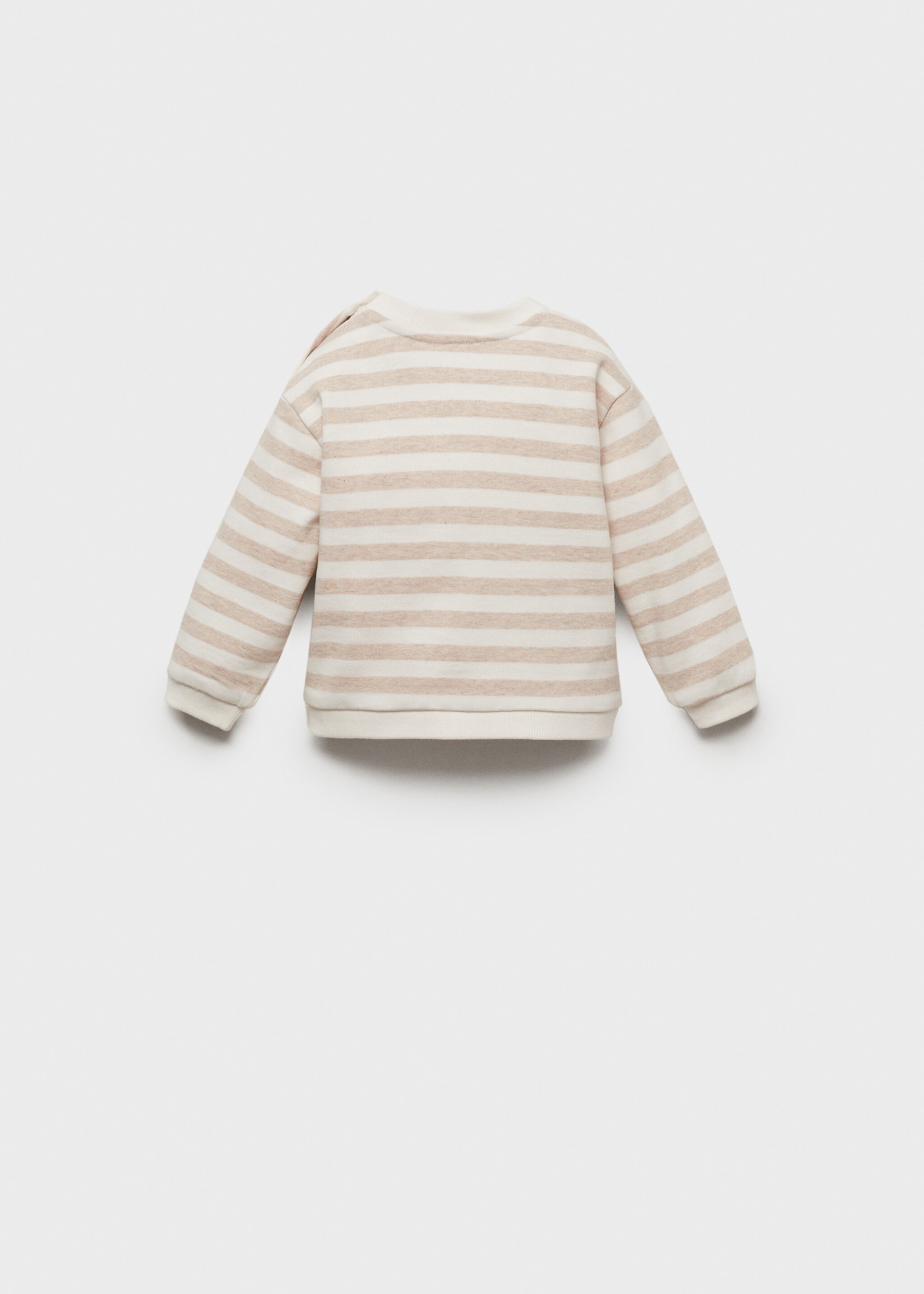 Sudadera algodón rayas - Reverso del artículo, Arena. Ref: 87021055-00.