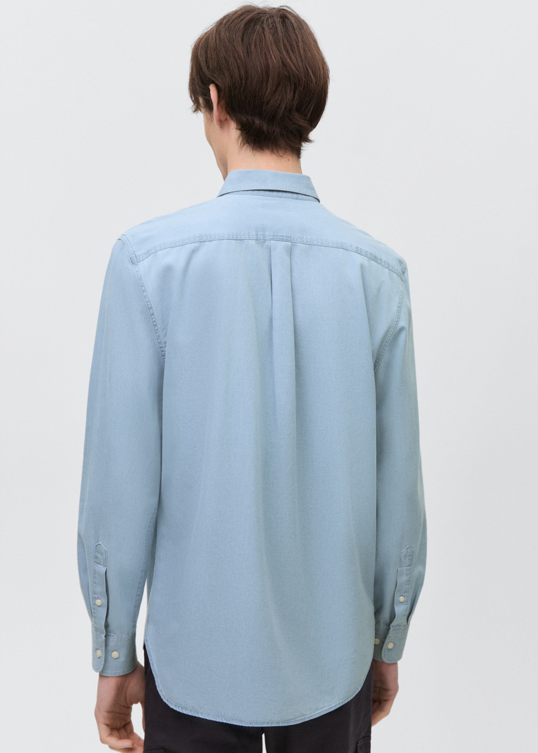 Oxford cotton shirt - Reverse of the article, Denim Grey. Ref: 87021057-00.