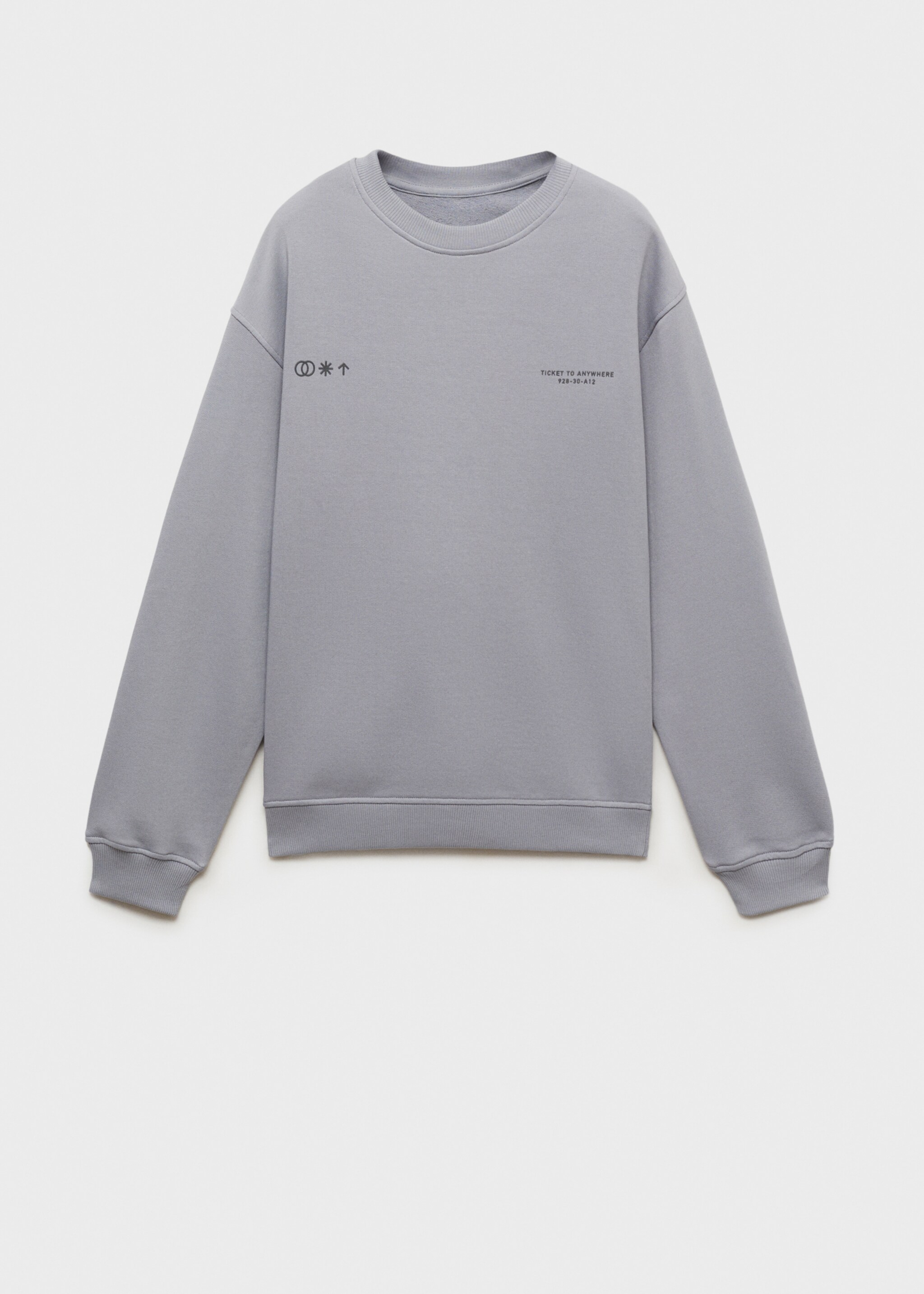 Sweater coton message - Article sans modèle, Bleu ciel. Ref: 87021061-00.