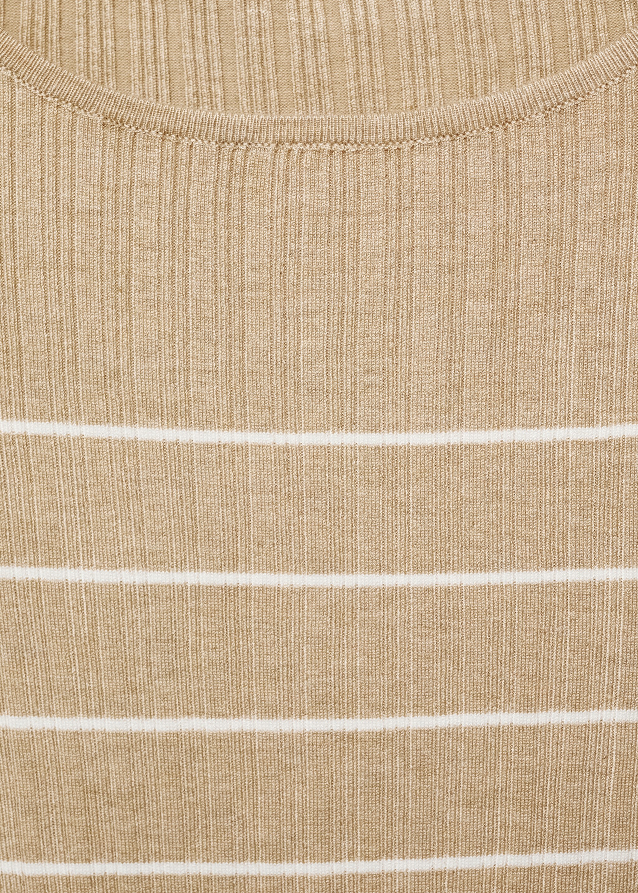 Striped rib sweater - Details of the article 8, Sand. Ref: 87021519-00.