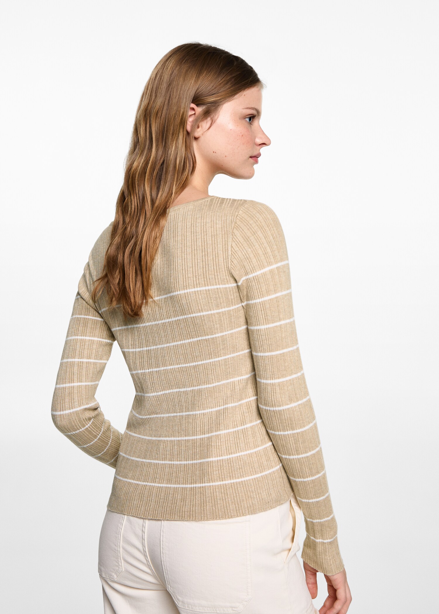 Striped rib sweater - Reverse of the article