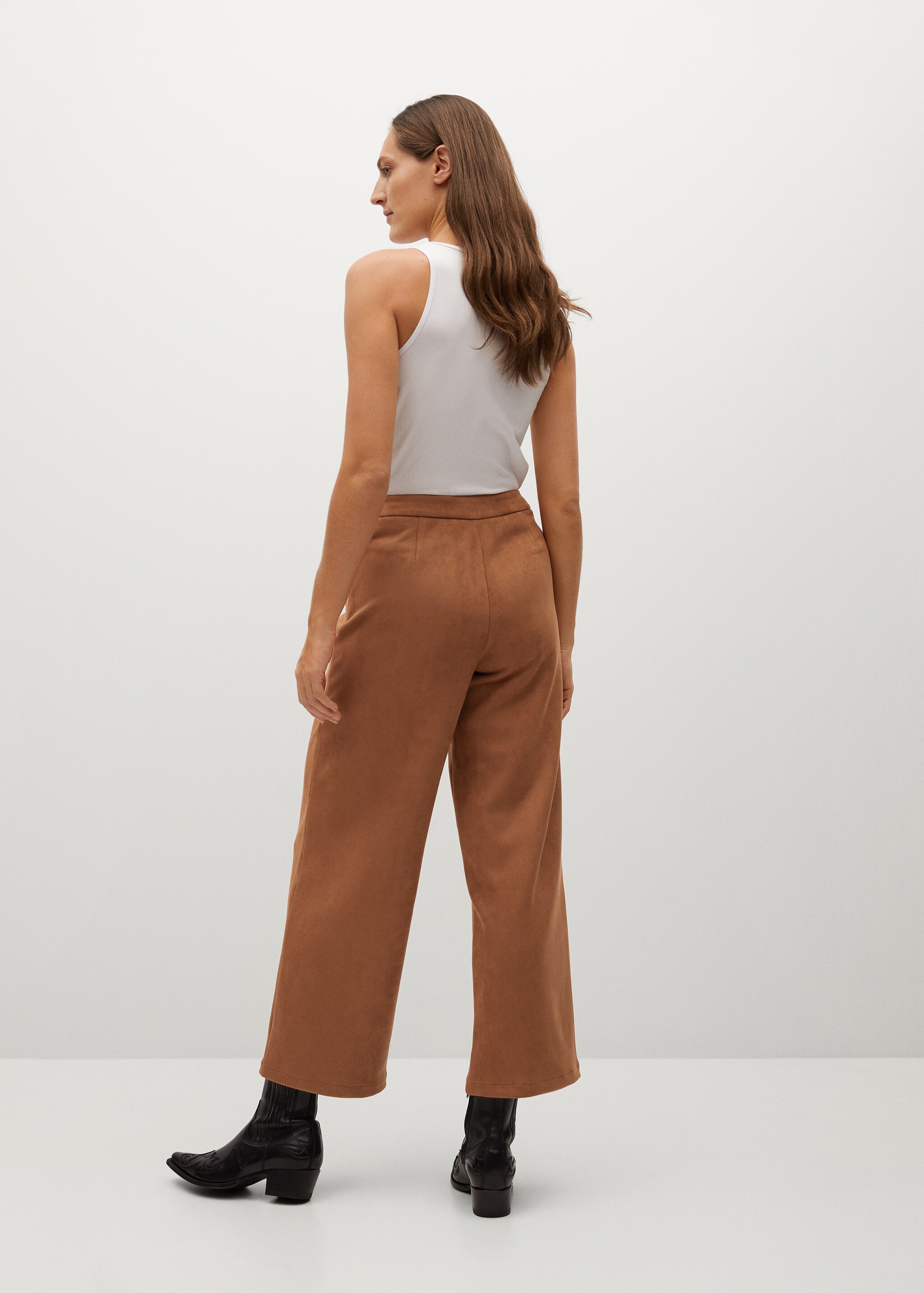 Leather-effect straight trousers - Reverse of the article