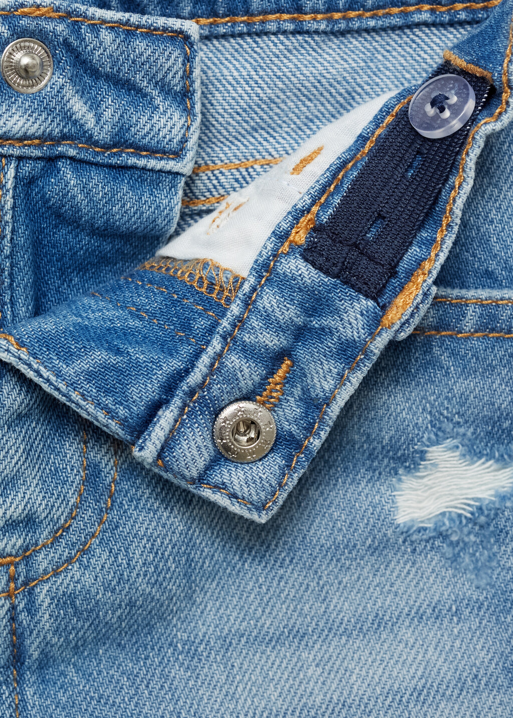 Ripped details skinny-fit jeans - Details of the article 8, Medium Blue. Ref: 87022534-00.