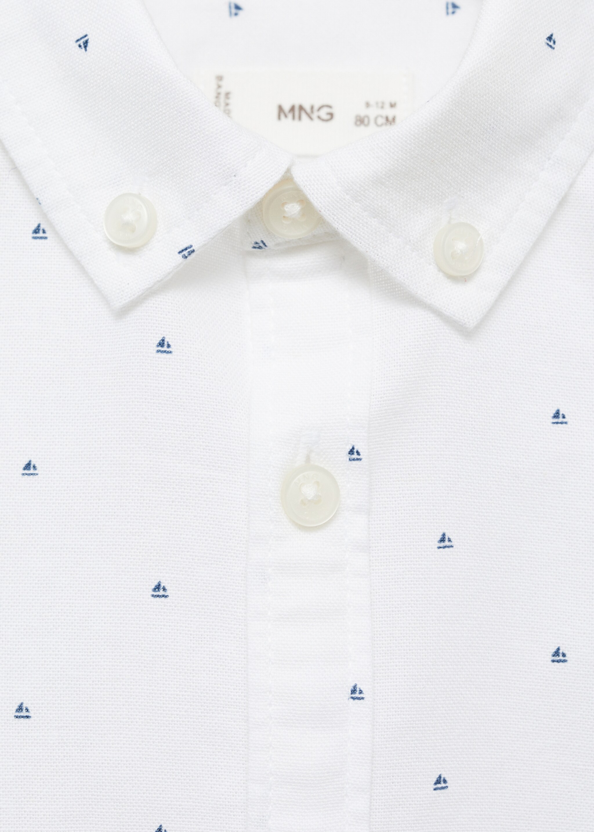 Camisa Òxford estampada - Detall de l'article 8, Blanc. Ref: 87022535-00.