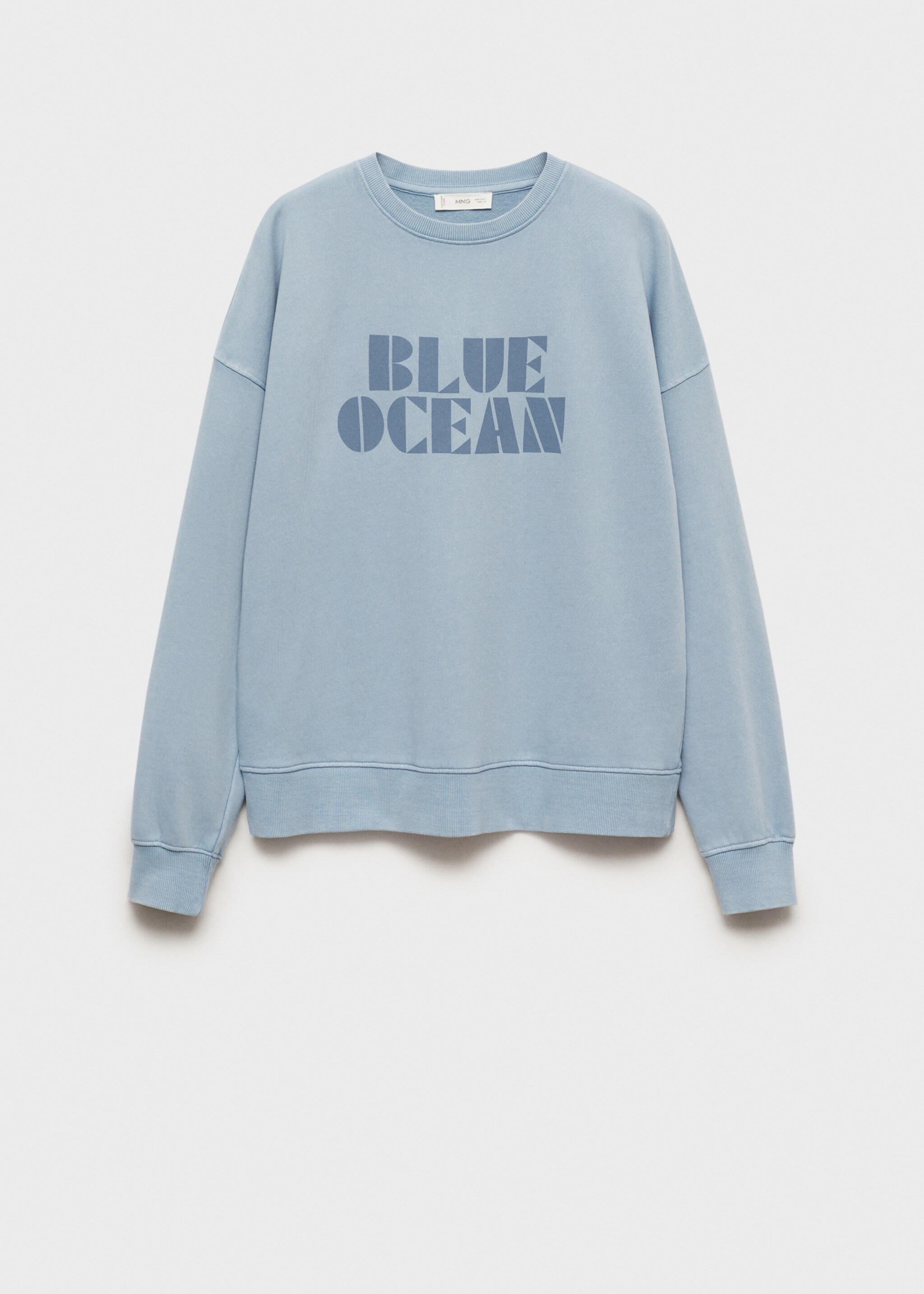 Sweat-shirt coton imprimé - Article sans modèle, Bleu ciel. Ref: 87022540-00.