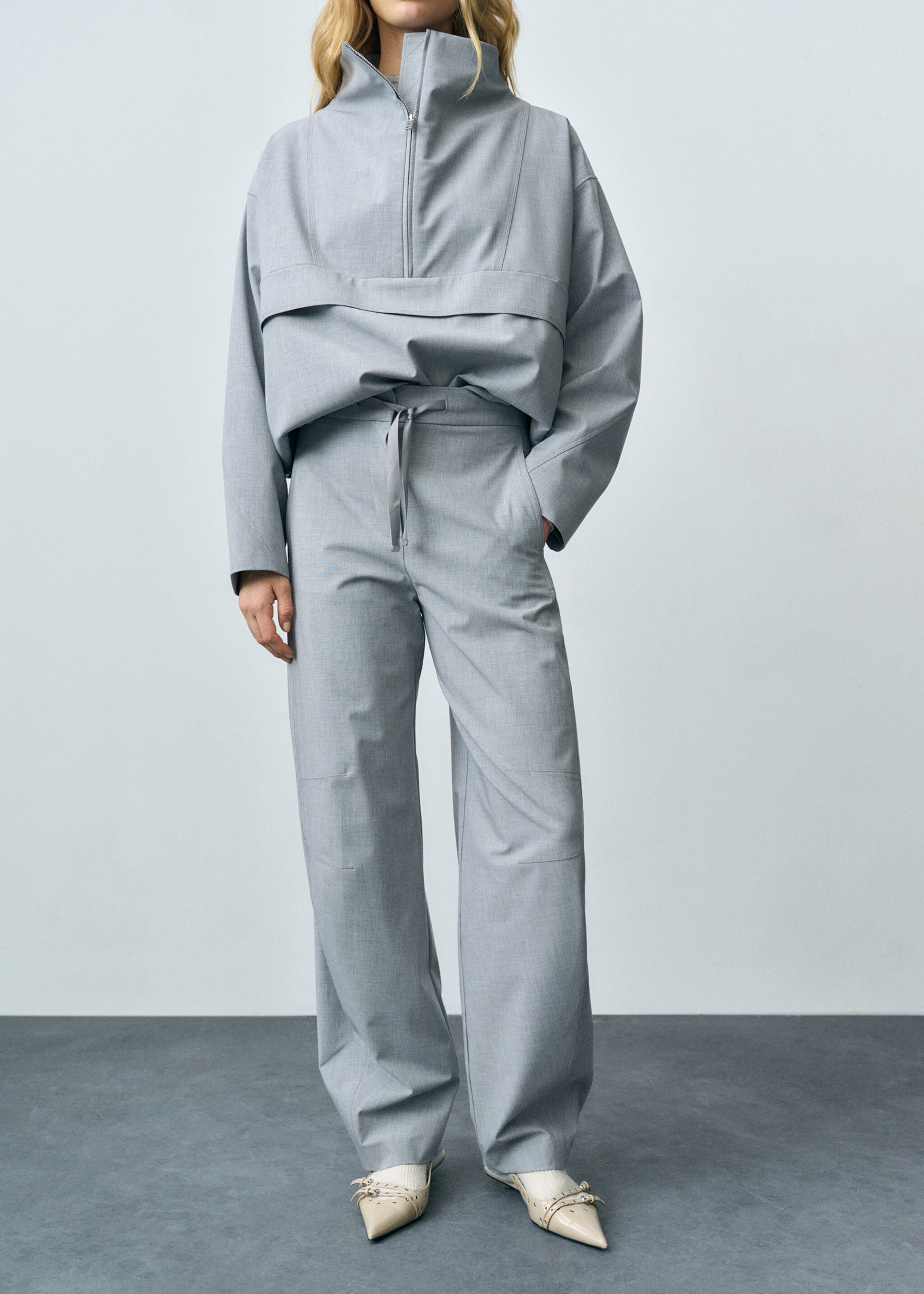 Drawstring jogger trousers - Medium plane, Grey. Ref: 87022542-00.