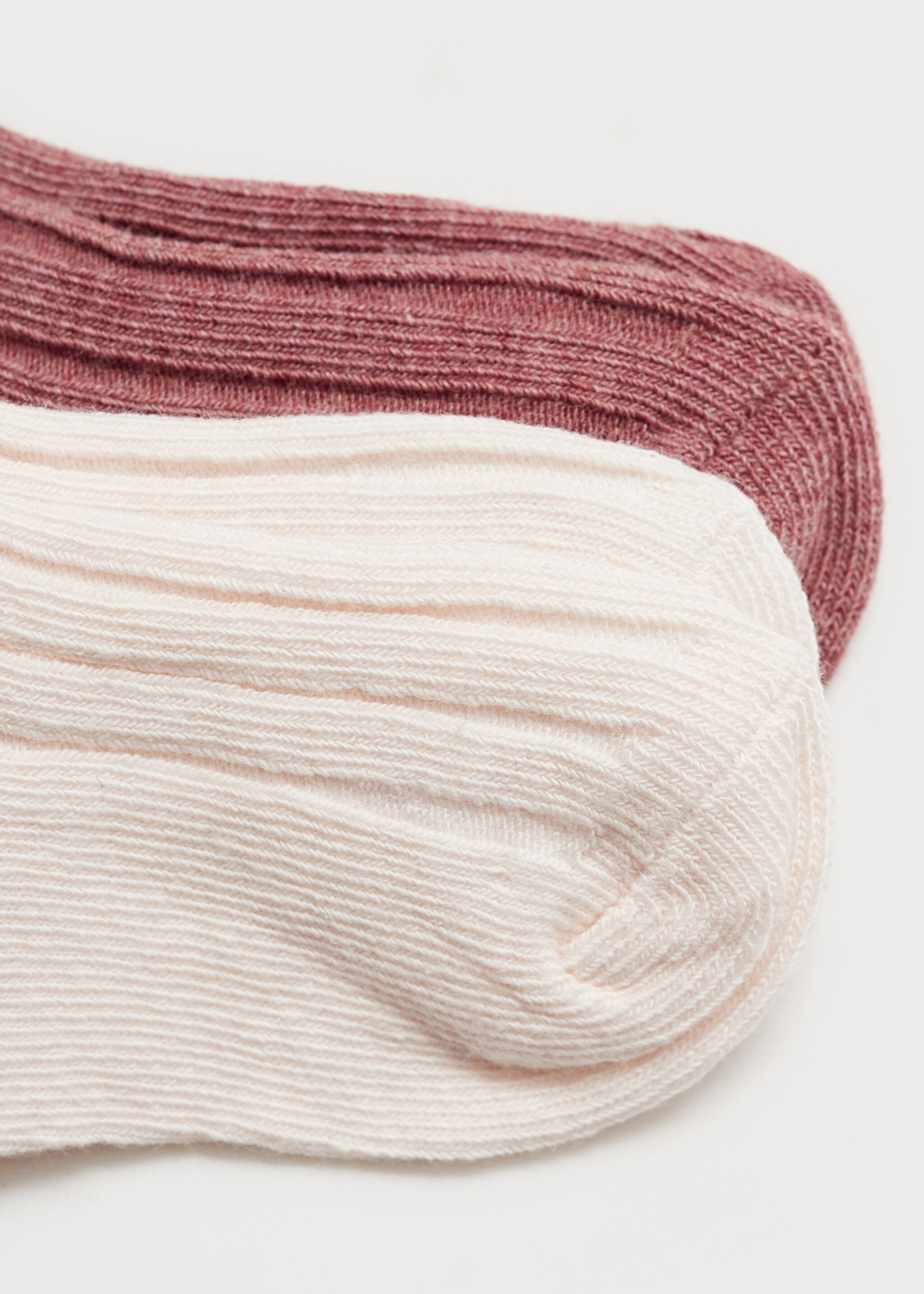 2 pack contrasting ribbed socks - Details of the article 8, Pink. Ref: 87022543-00.