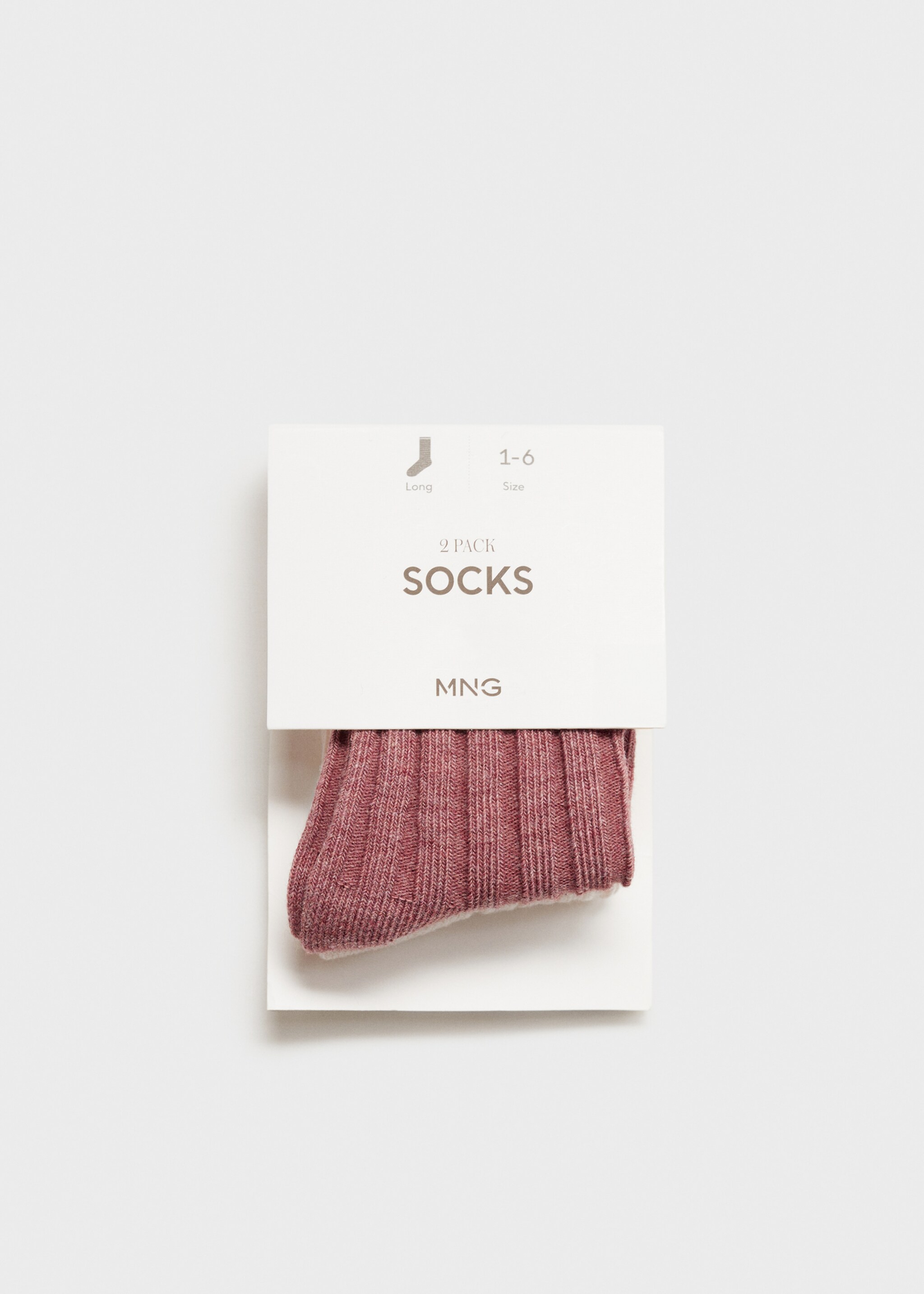 2 pack contrasting ribbed socks - Reverse of the article, Pink. Ref: 87022543-00.