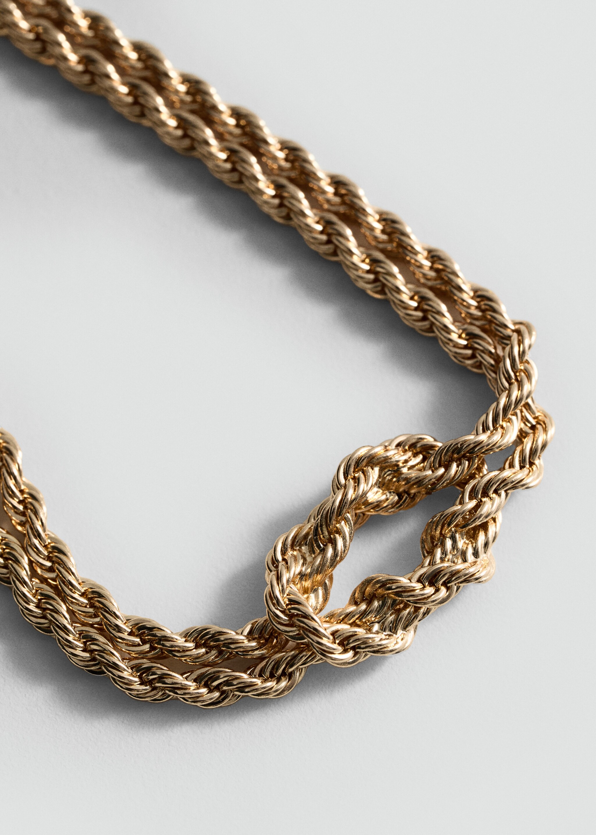 Braided chain necklace - Medium plane, Gold. Ref: 87022544-00.