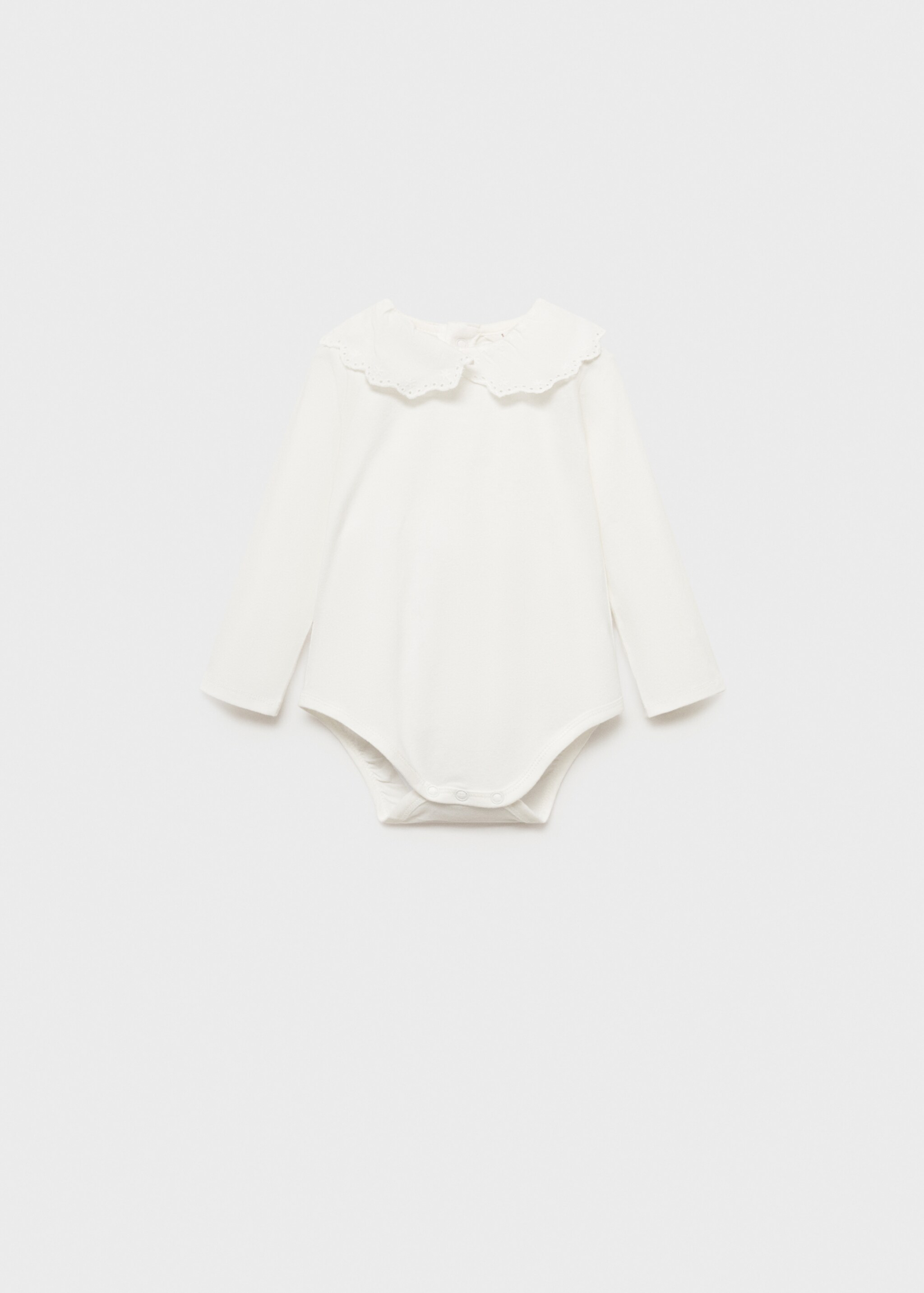 Embroidered babydoll-neck body - Article without model, Off White. Ref: 87022545-00.