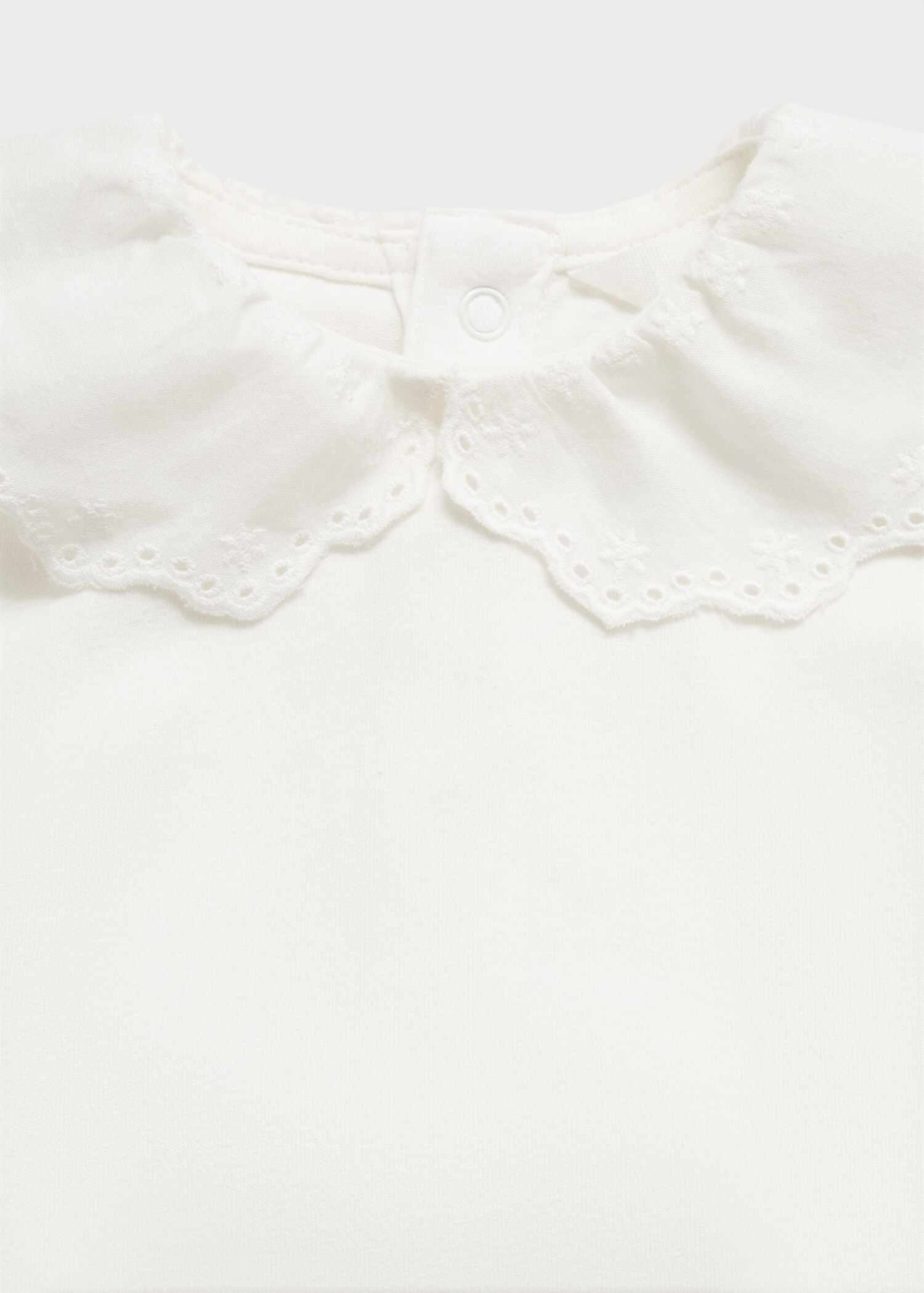 Embroidered babydoll-neck body - Details of the article 0