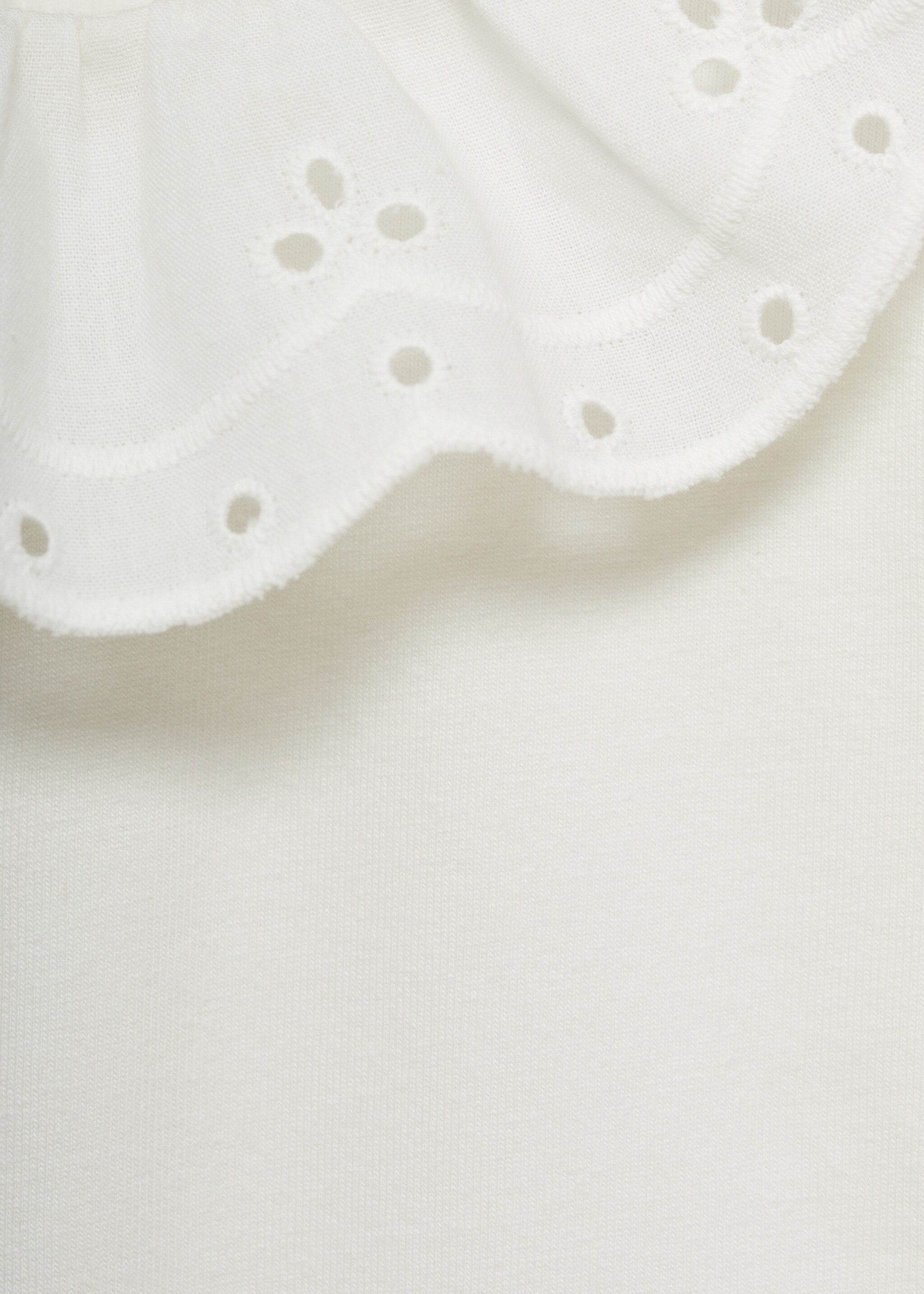 Embroidered babydoll-neck body - Details of the article 0, Off White. Ref: 87022546-00.