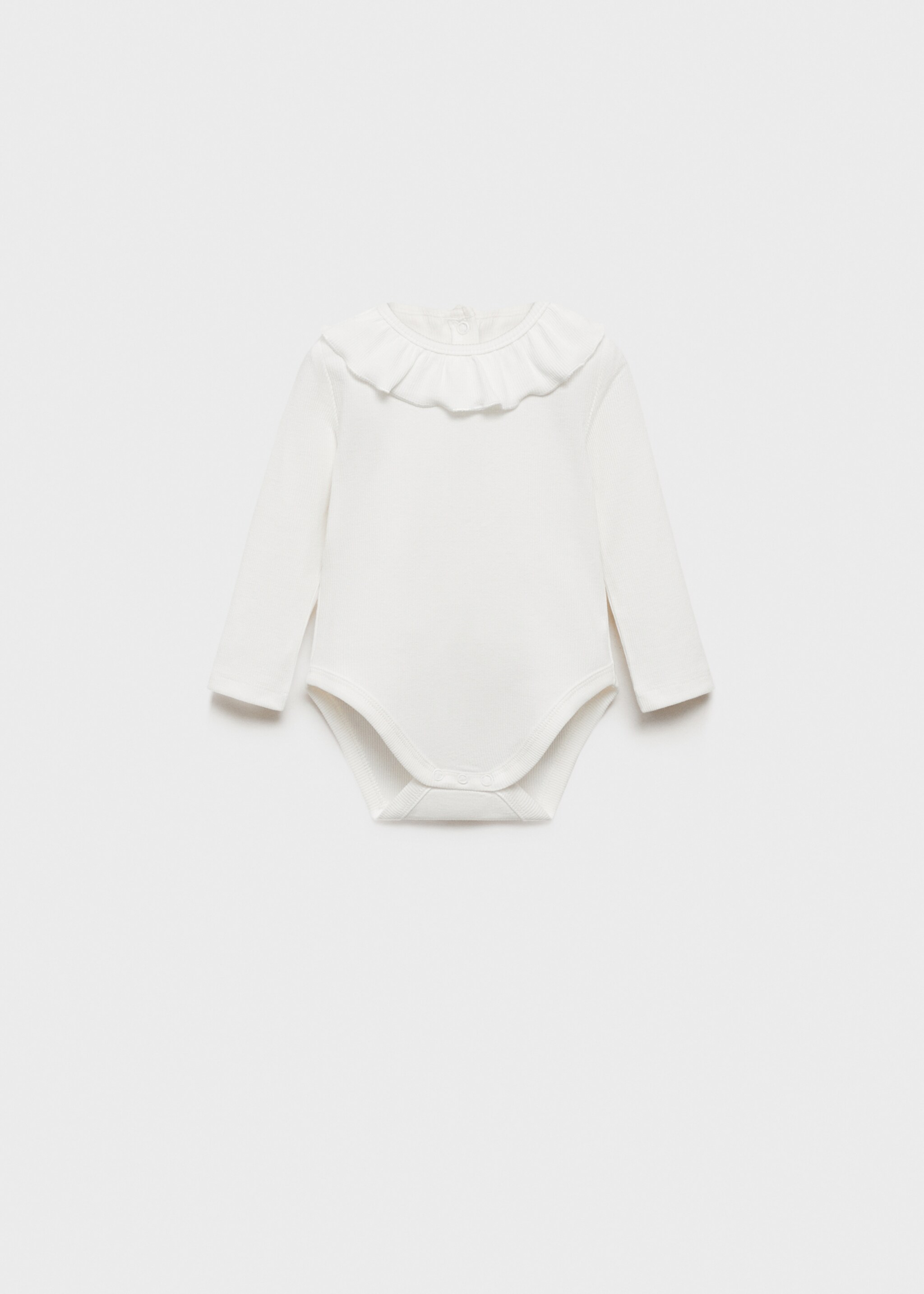 Ruffle ribbed bodysuit - Article without model, Off White. Ref: 87022547-00.