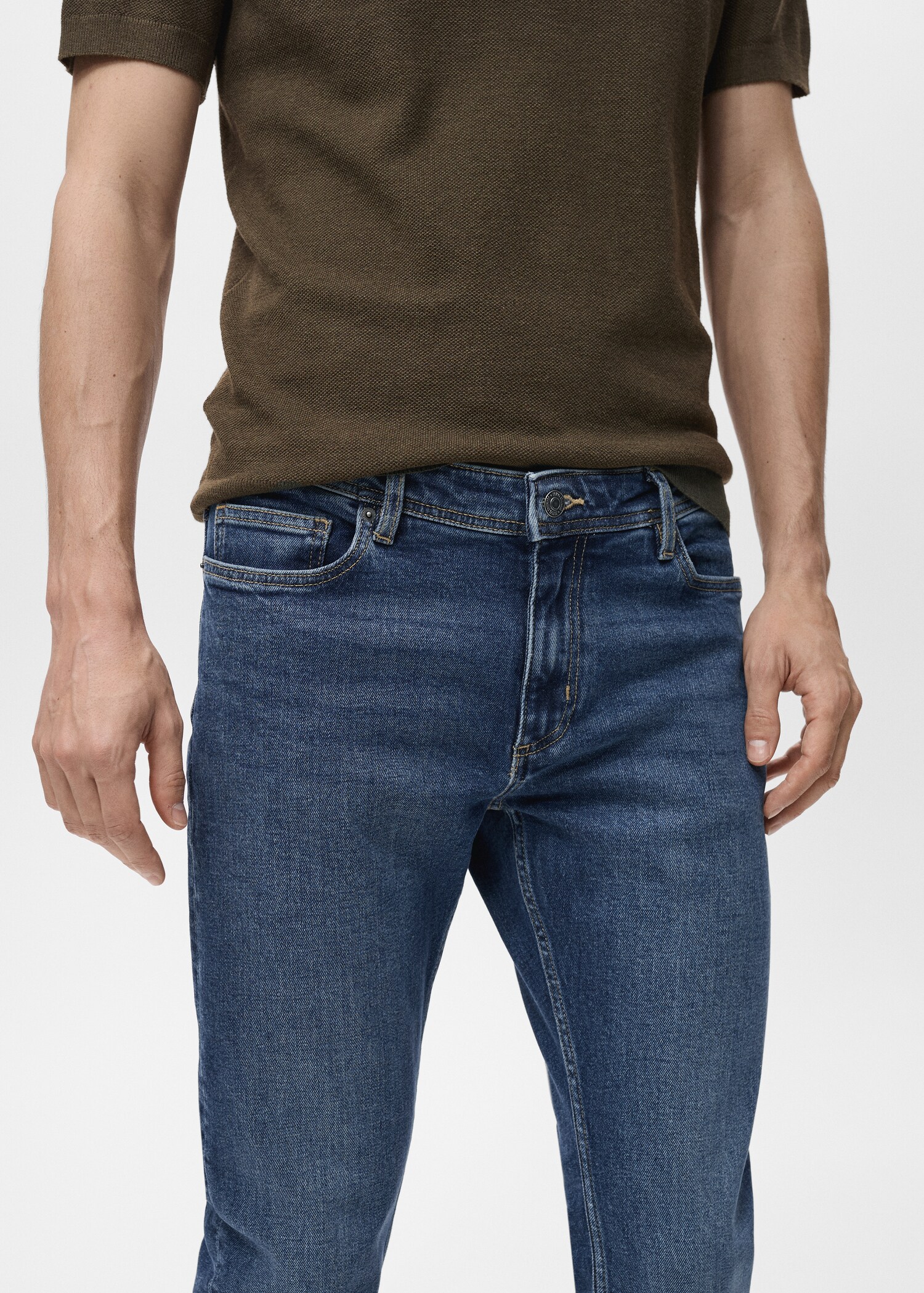 Jan slim-fit faded dark-wash jeans - Details of the article 1