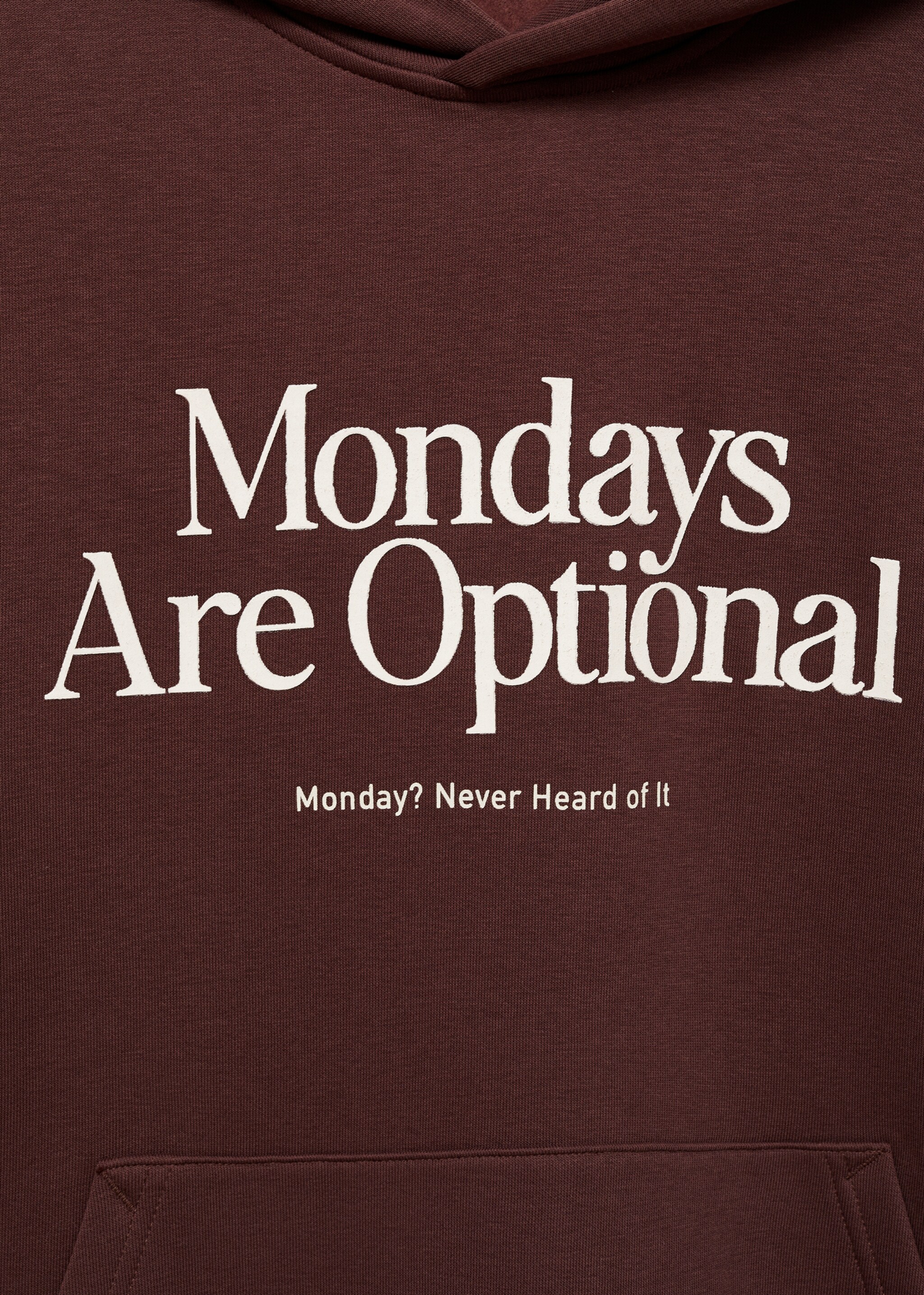 Dessuadora cotó estampada - Detall de l'article 8, Bordeus. Ref: 87022894-00.