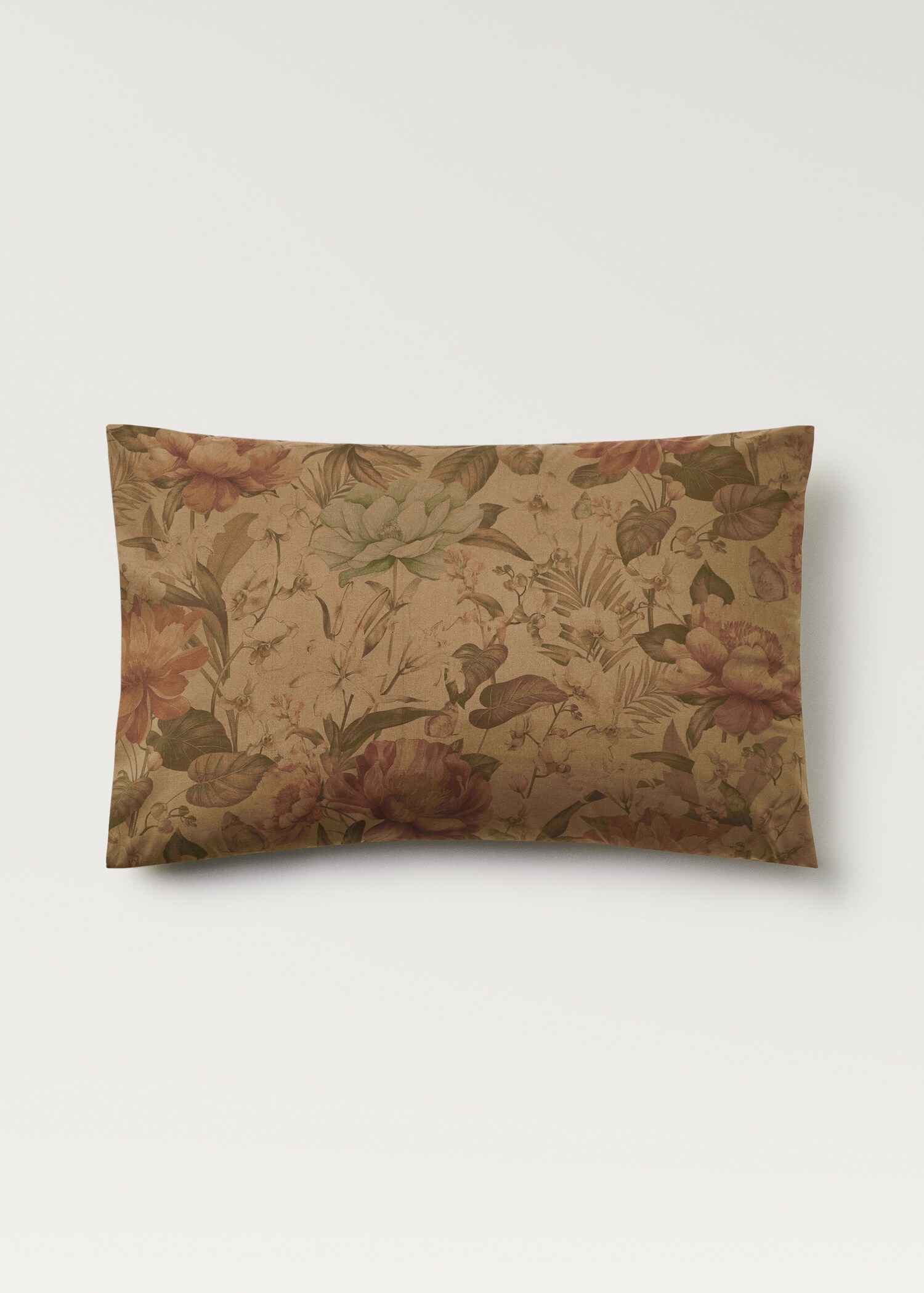 Two cotton percale multi-coloured floral-print pillowcases 50x75 cm - Article without model