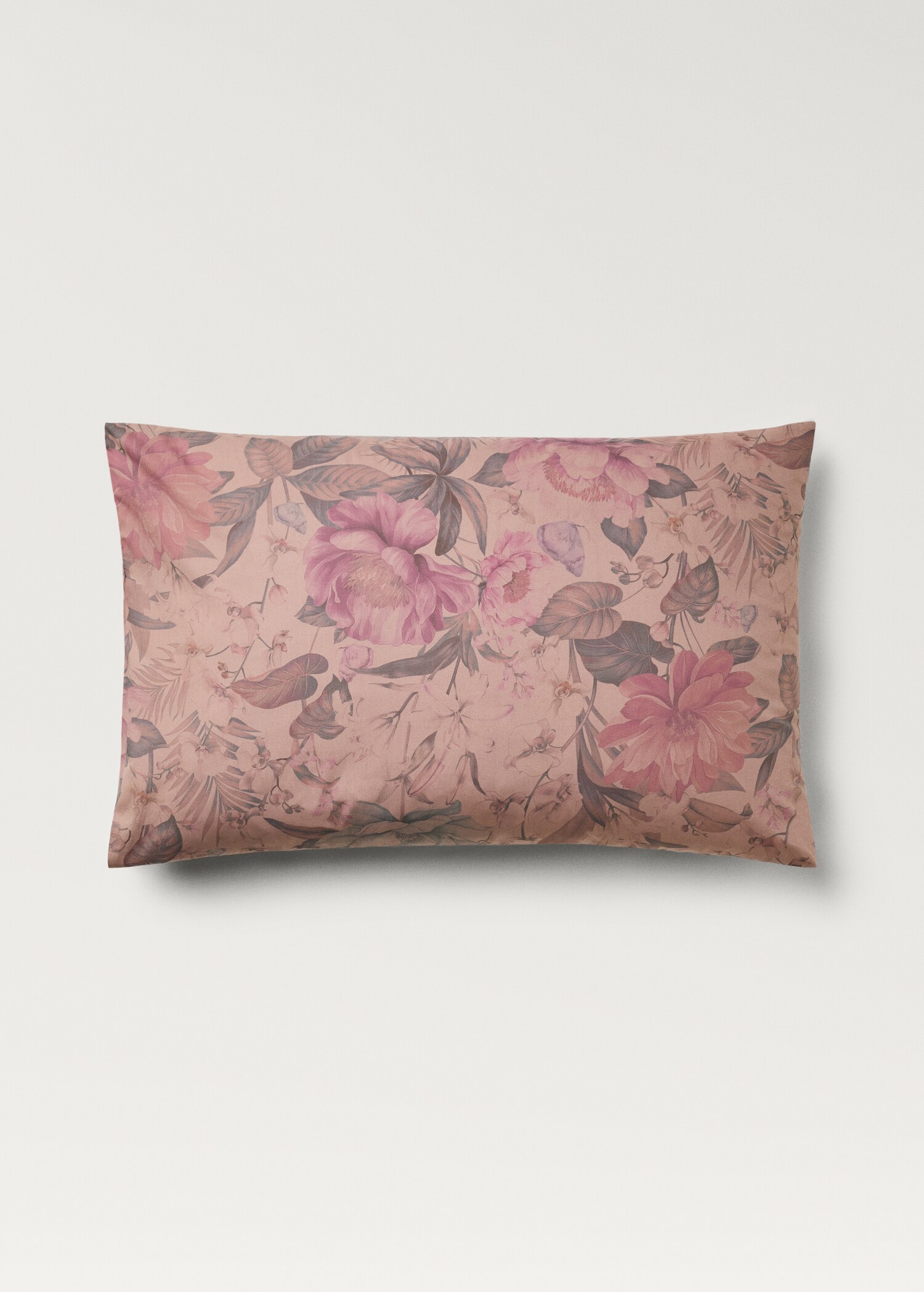 Two cotton percale multi-coloured floral-print pillowcases 50x75 cm - Article without model