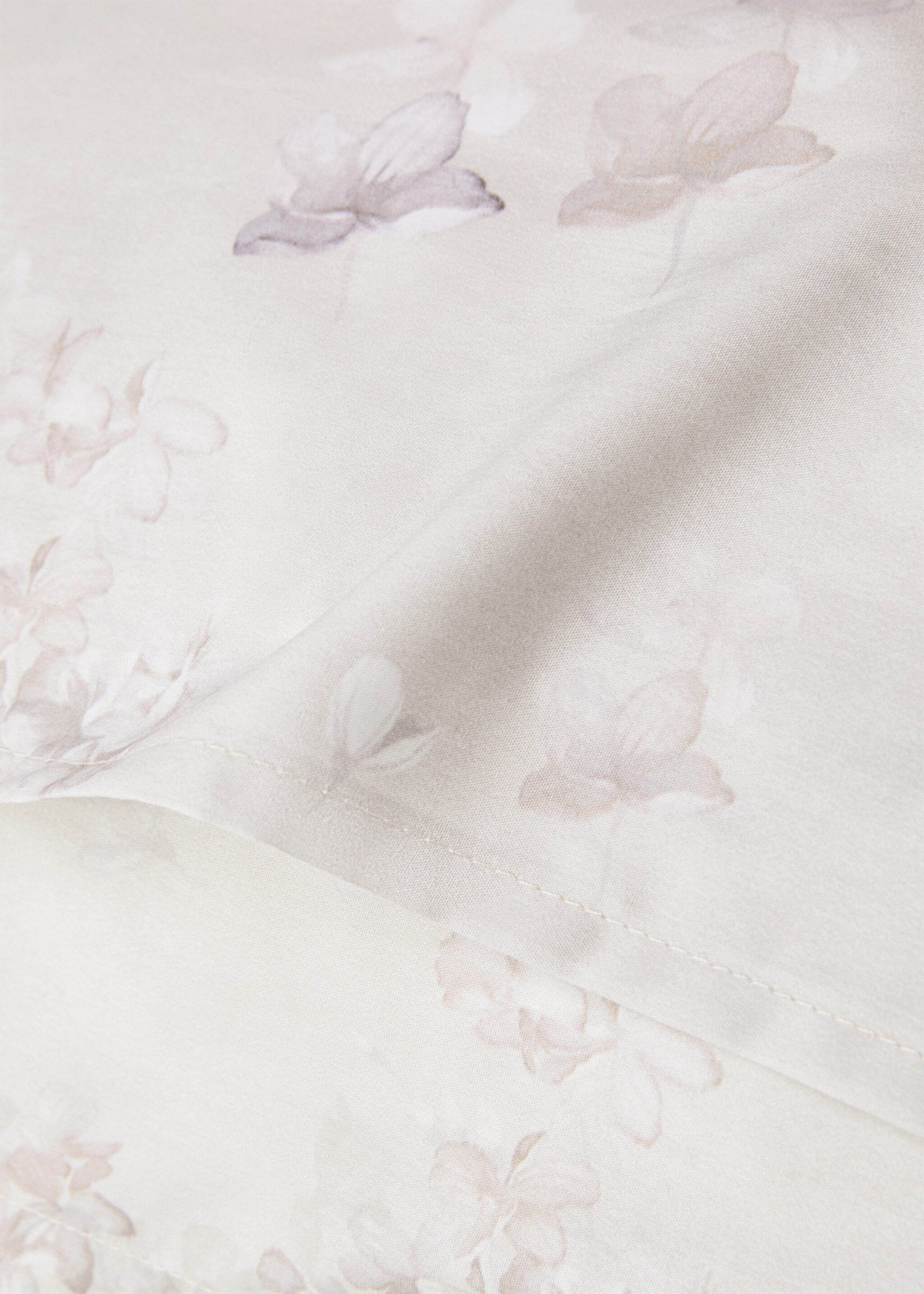 Two cotton percale romantic floral-print pillowcases 60x60 cm - Details of the article 1, Forest Green. Ref: 87022936-00.