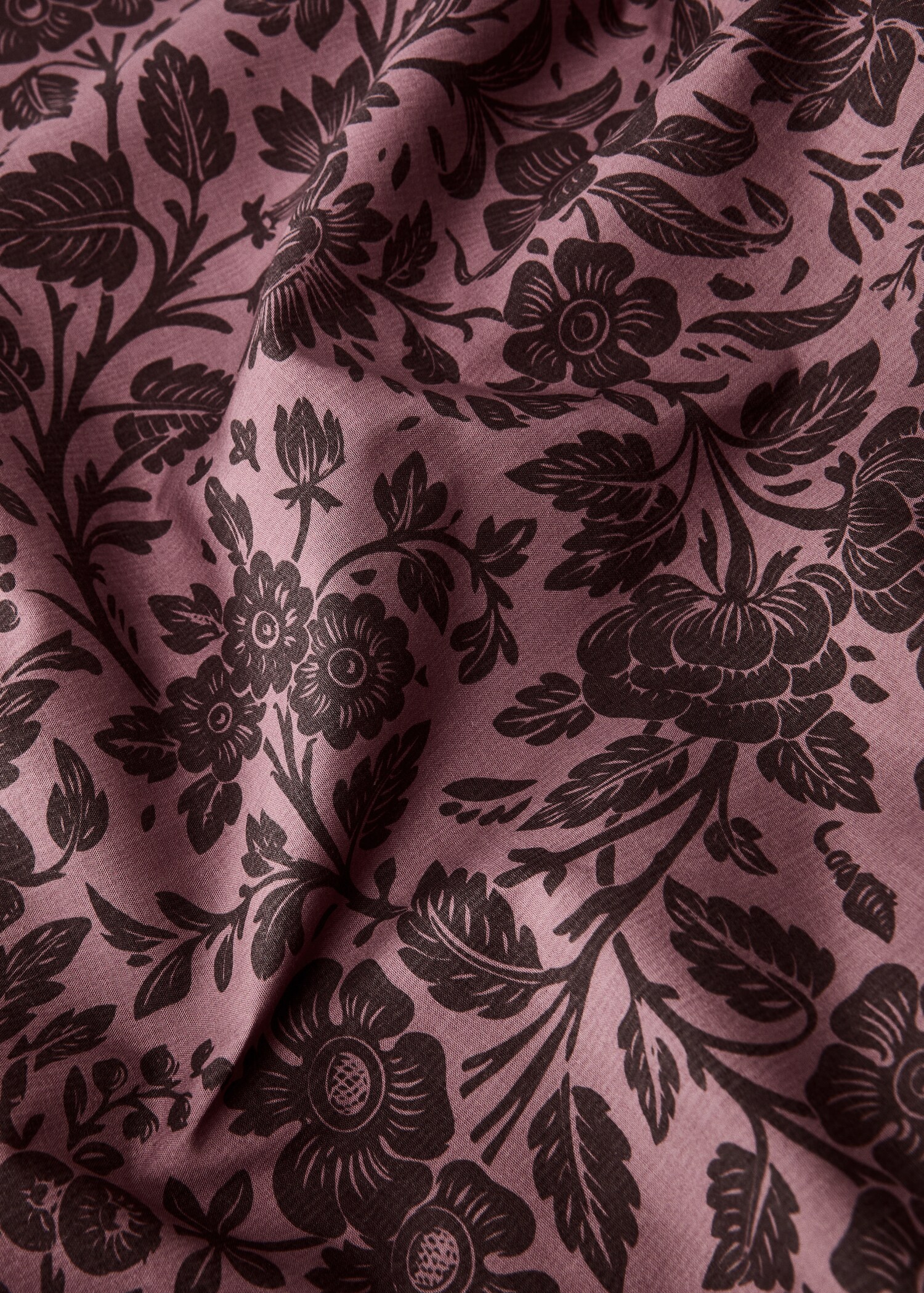 Percale cotton printed two-tone floral flat sheet King bed - Details of the article 1