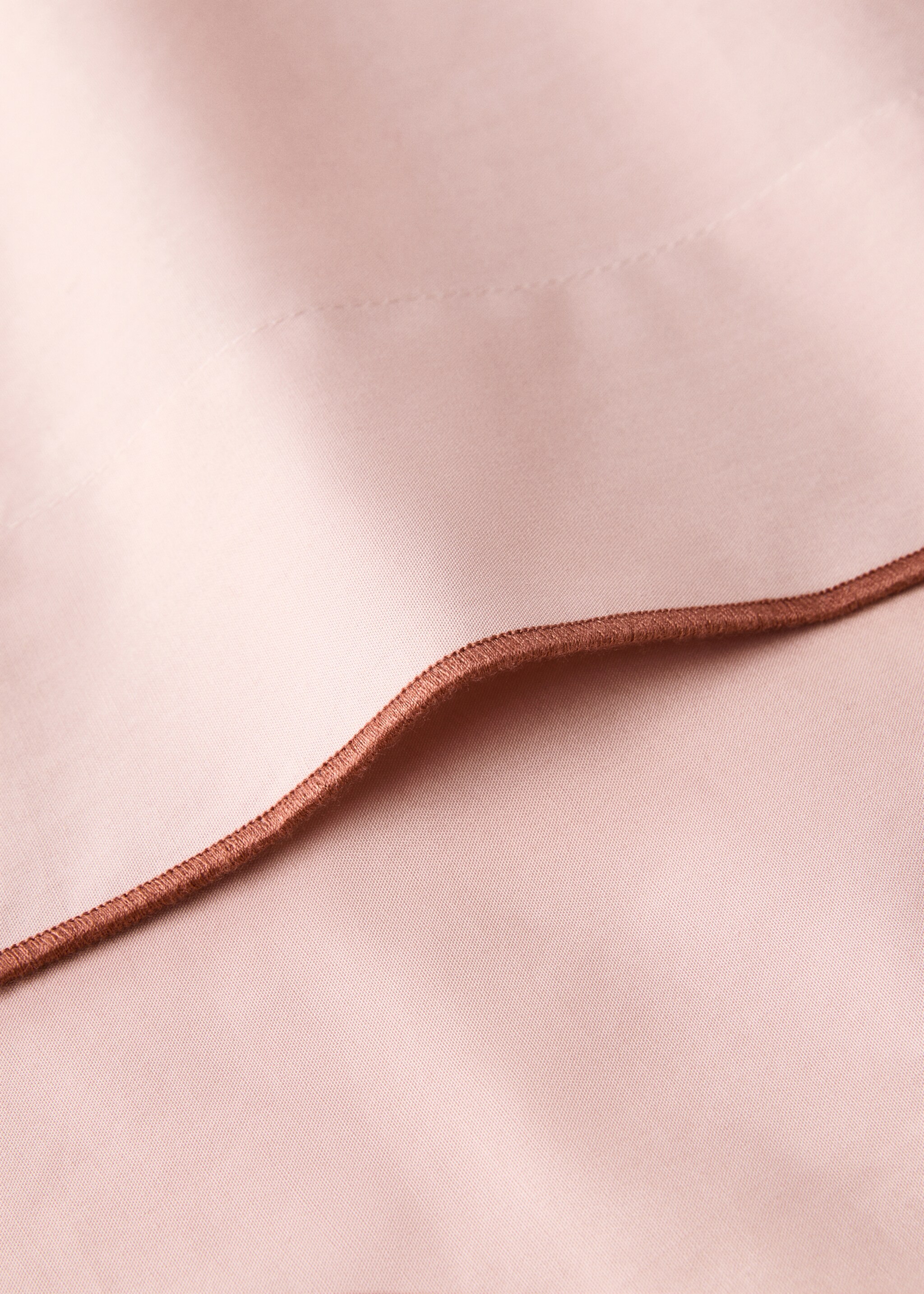 Bovenlaken met contrasterende overlock, bed 90 cm - Detail van het artikel 2, Roze. Ref: 87022952-00.