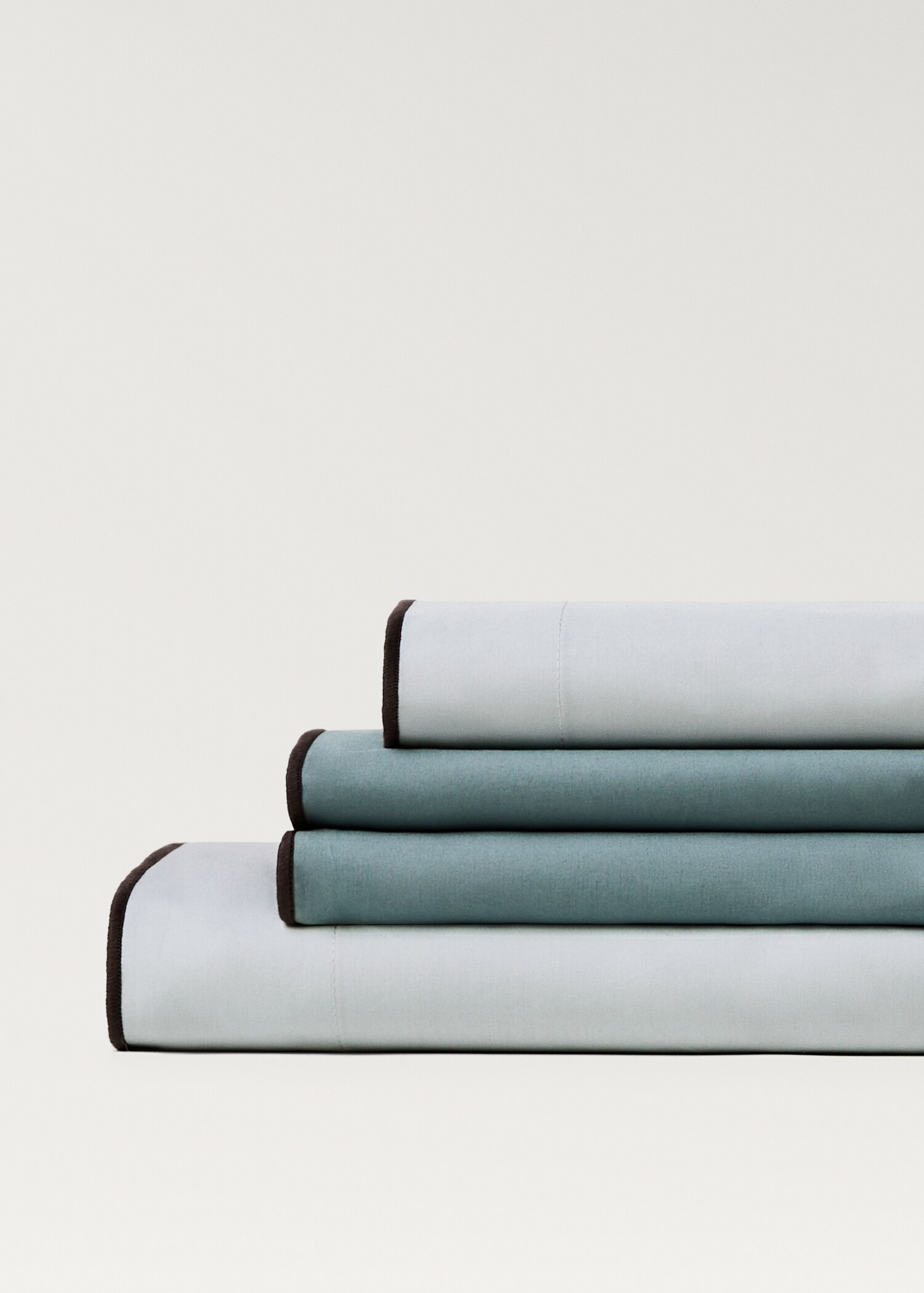 Drap plat percale de coton overlock lit 135/140 cm - Détail de l'article 1