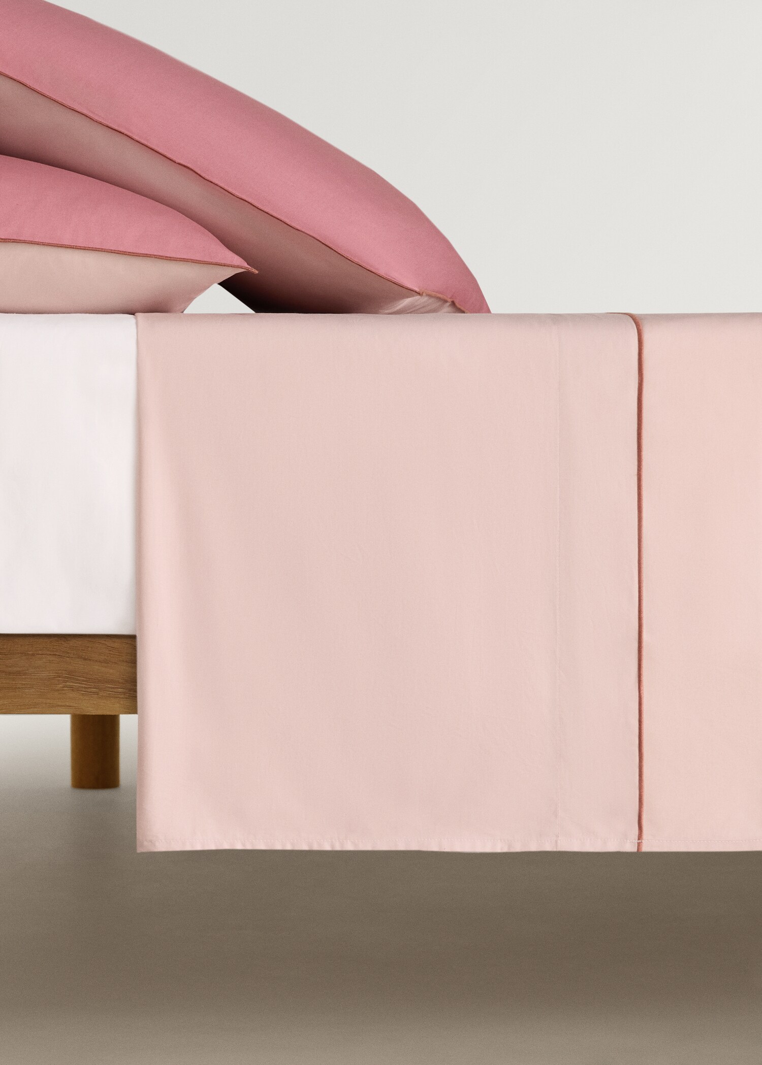 Drap plat percale de coton overlock lit 135/140 cm - Article sans modèle