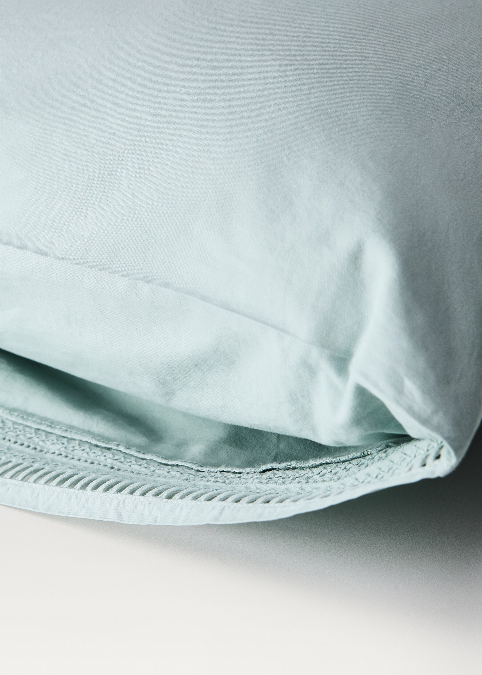 Two pillowcases with embroidered finish 50x75 cm - Details of the article 3, Pastel Green. Ref: 87022959-00.