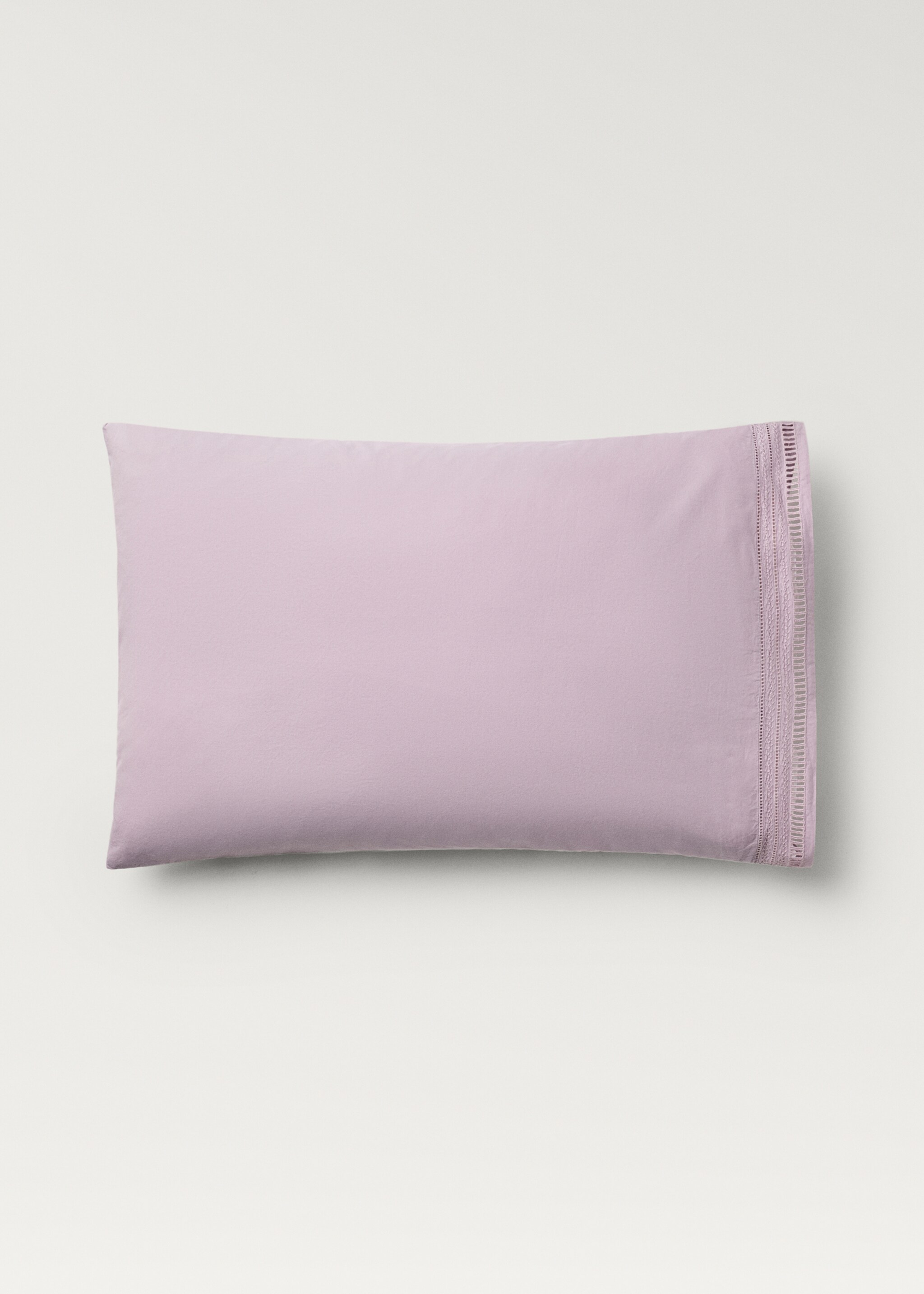 Two pillowcases with embroidered finish 50x75 cm - Article without model, Light Pink. Ref: 87022959-00.