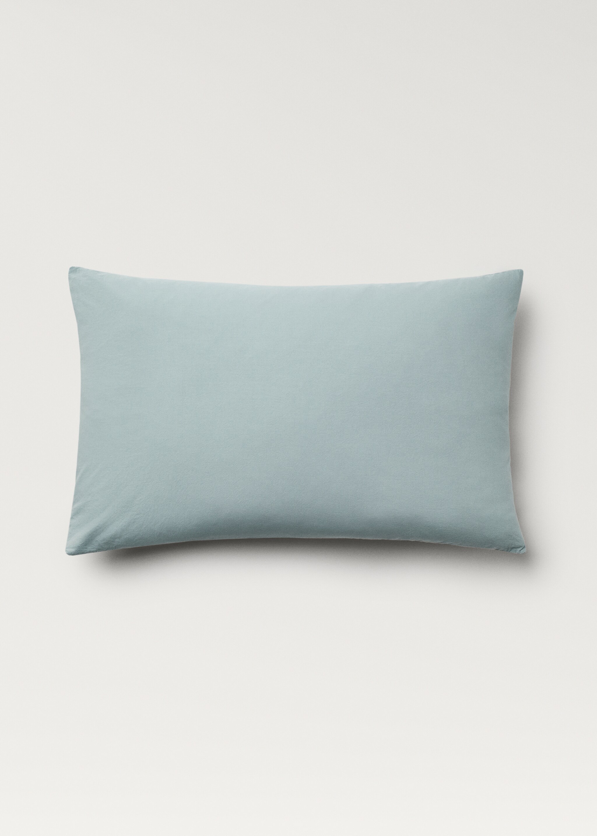 Två örngott i tvättad bomull med knytband 50x75 cm - Artikel utan modell, Pastellgrön. Ref: 87022961-00.