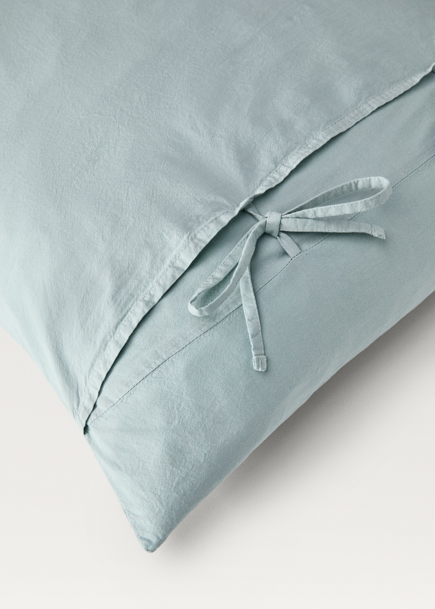 Två örngott i tvättad bomull med knytband 50x75 cm - Detaljer om artikeln 2