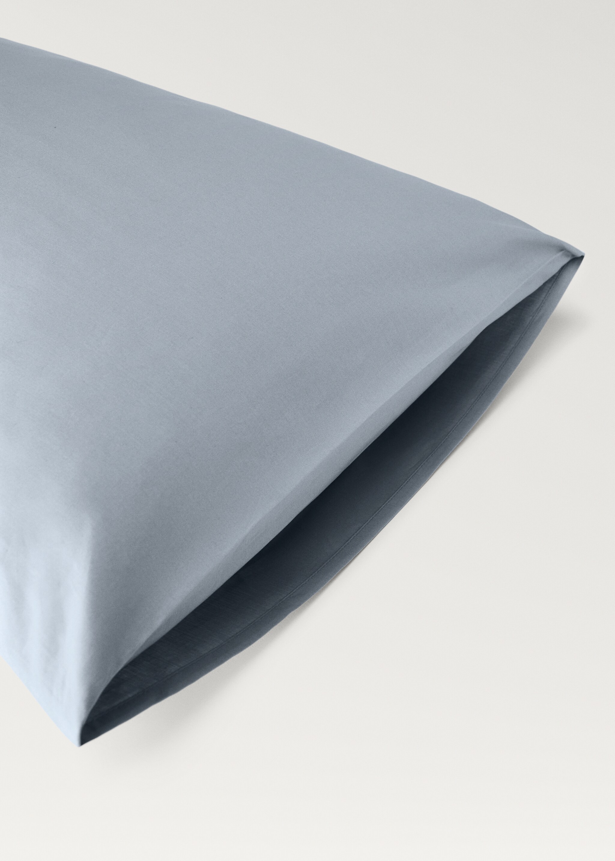 Two cotton percale pillowcases 60x60cm - Details of the article 3, Aqua Green. Ref: 87022967-00.