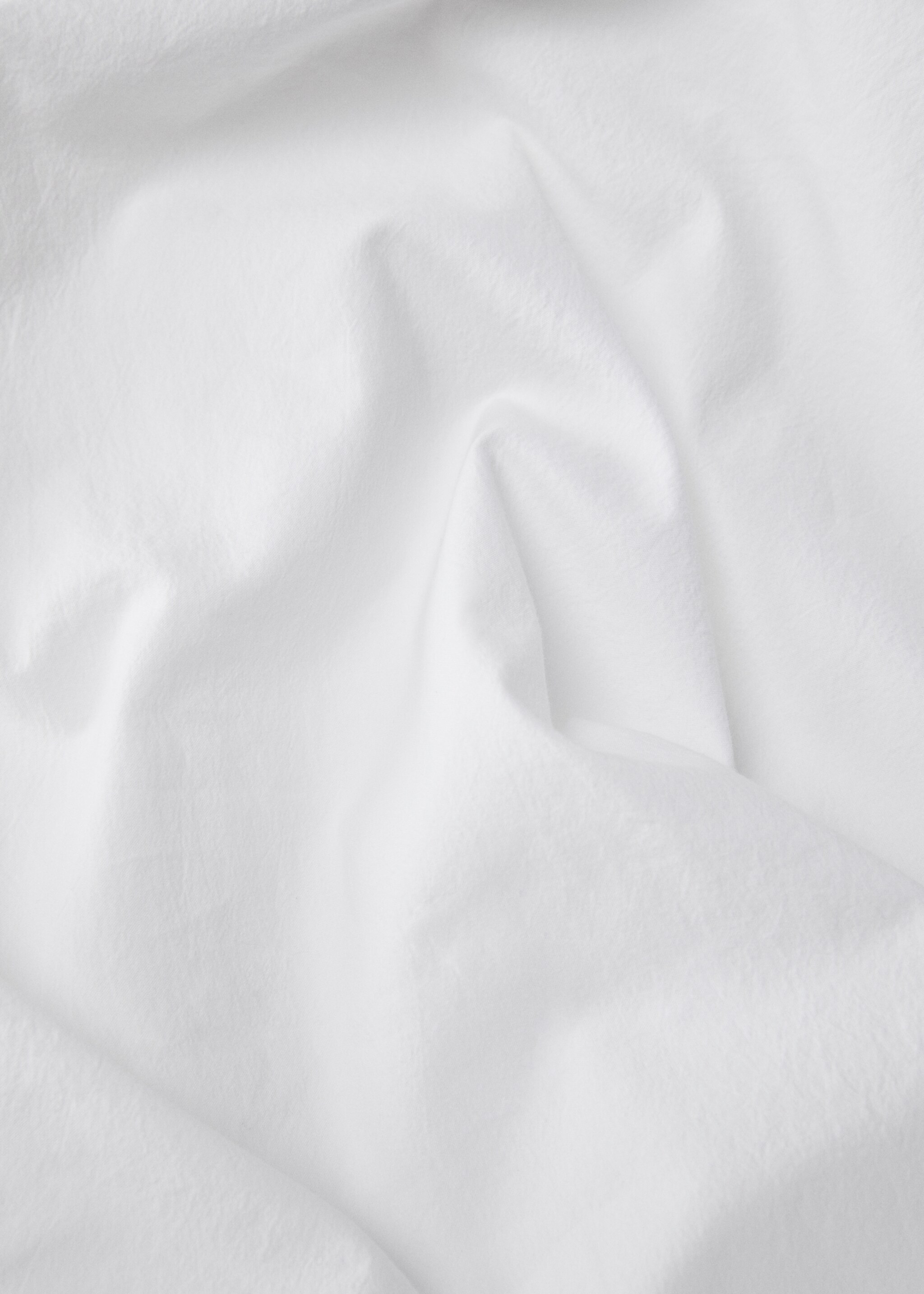 Washed cotton flounce linen flat sheet King bed - Details of the article 2, White. Ref: 87022983-00.