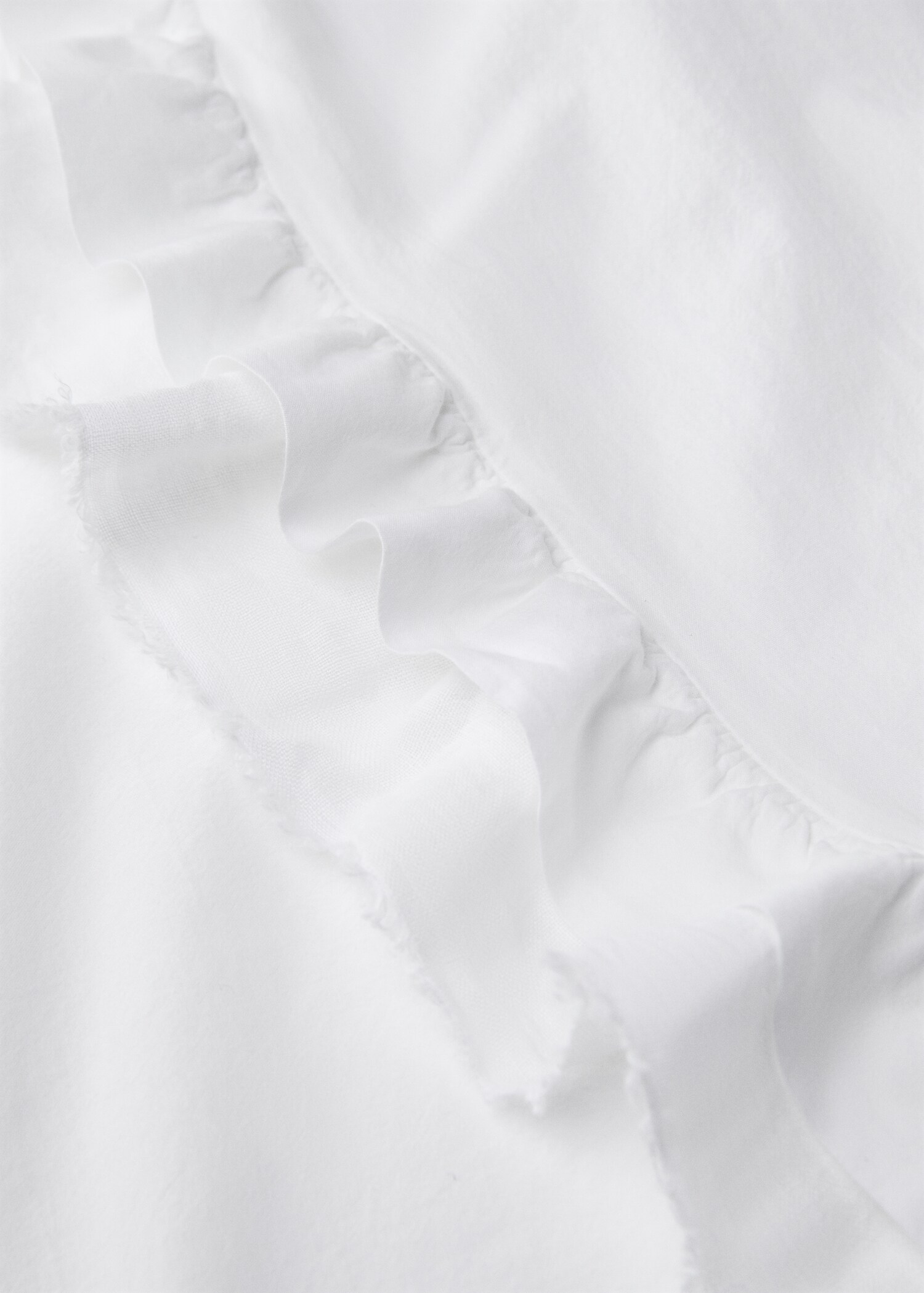 Washed cotton flounce linen flat sheet King bed - Details of the article 3