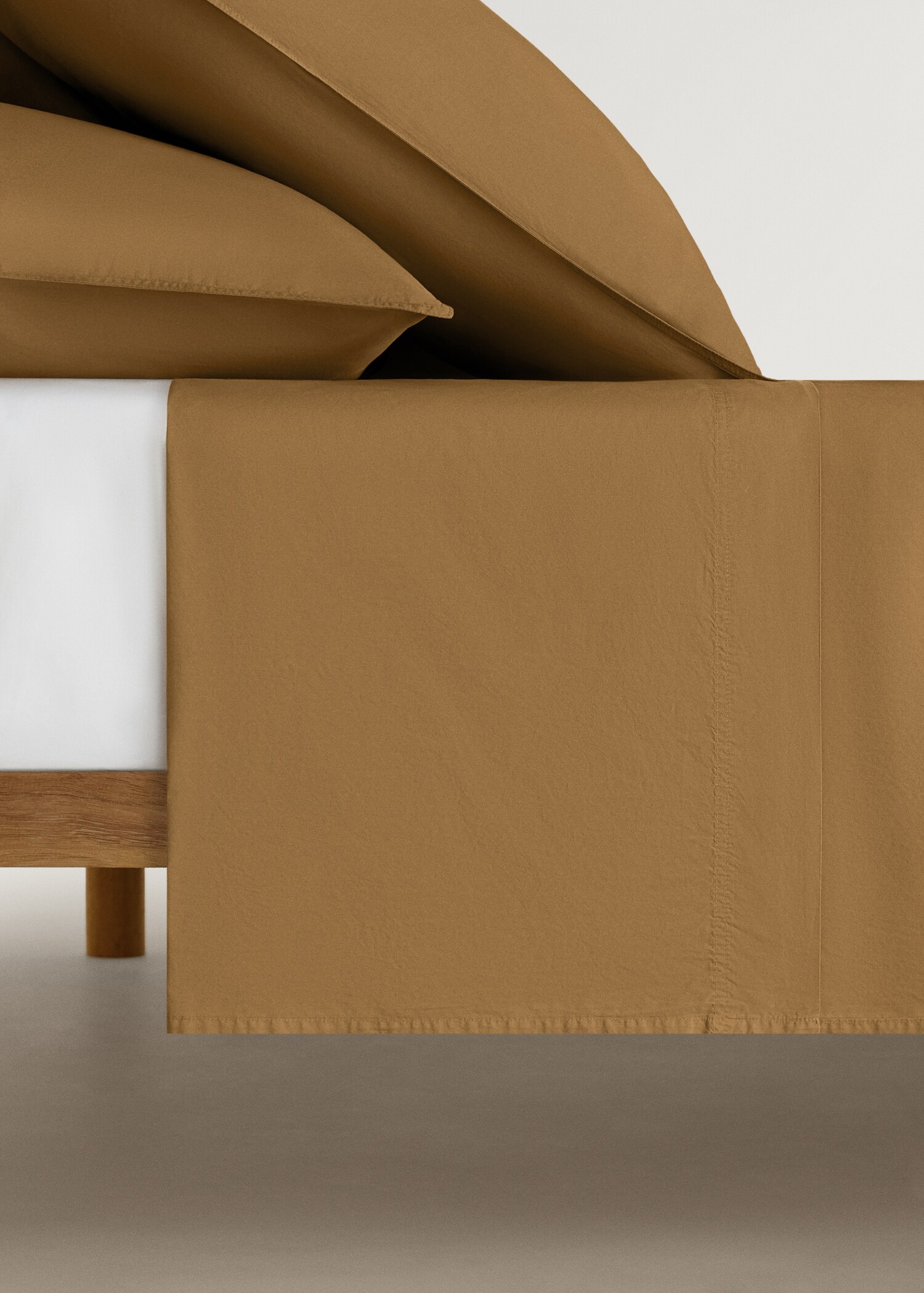 Spannbettlaken aus Baumwoll-Popeline mit doppelter Steppnaht für 90 cm Bett - Artikel ohne Model