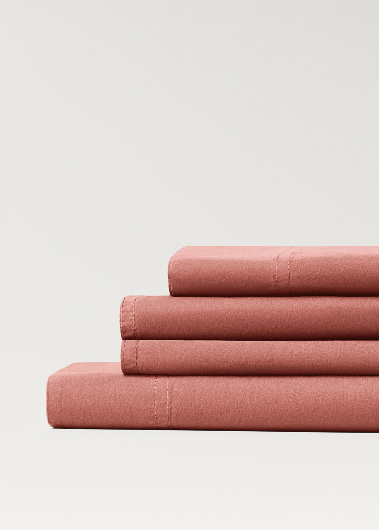 Cotton poplin double-stitched top sheet for 150/160 cm bed - Details of the article 3