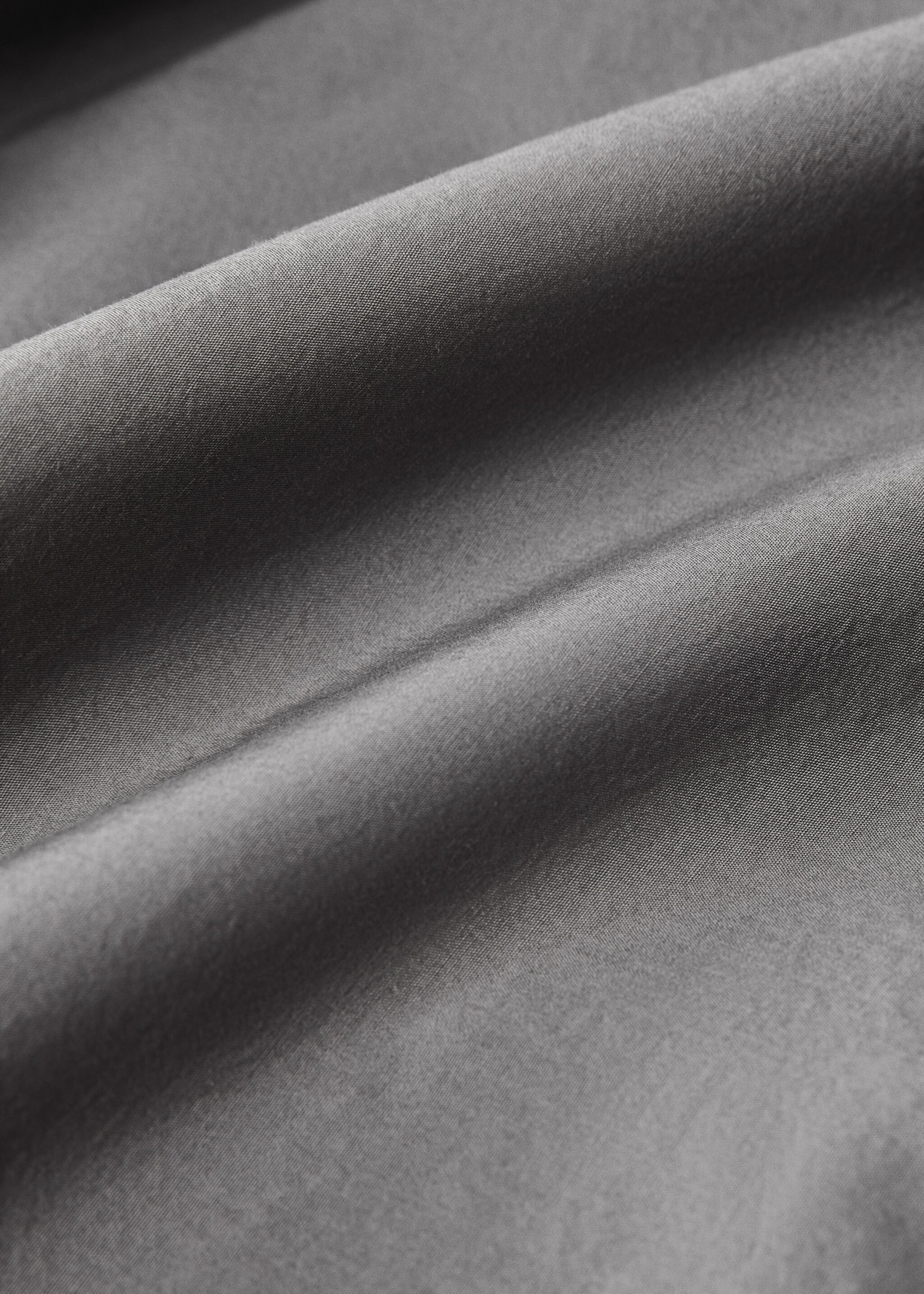 Cotton poplin double-stitched top sheet for 150/160 cm bed - Details of the article 2, Medium Grey. Ref: 87023032-00.