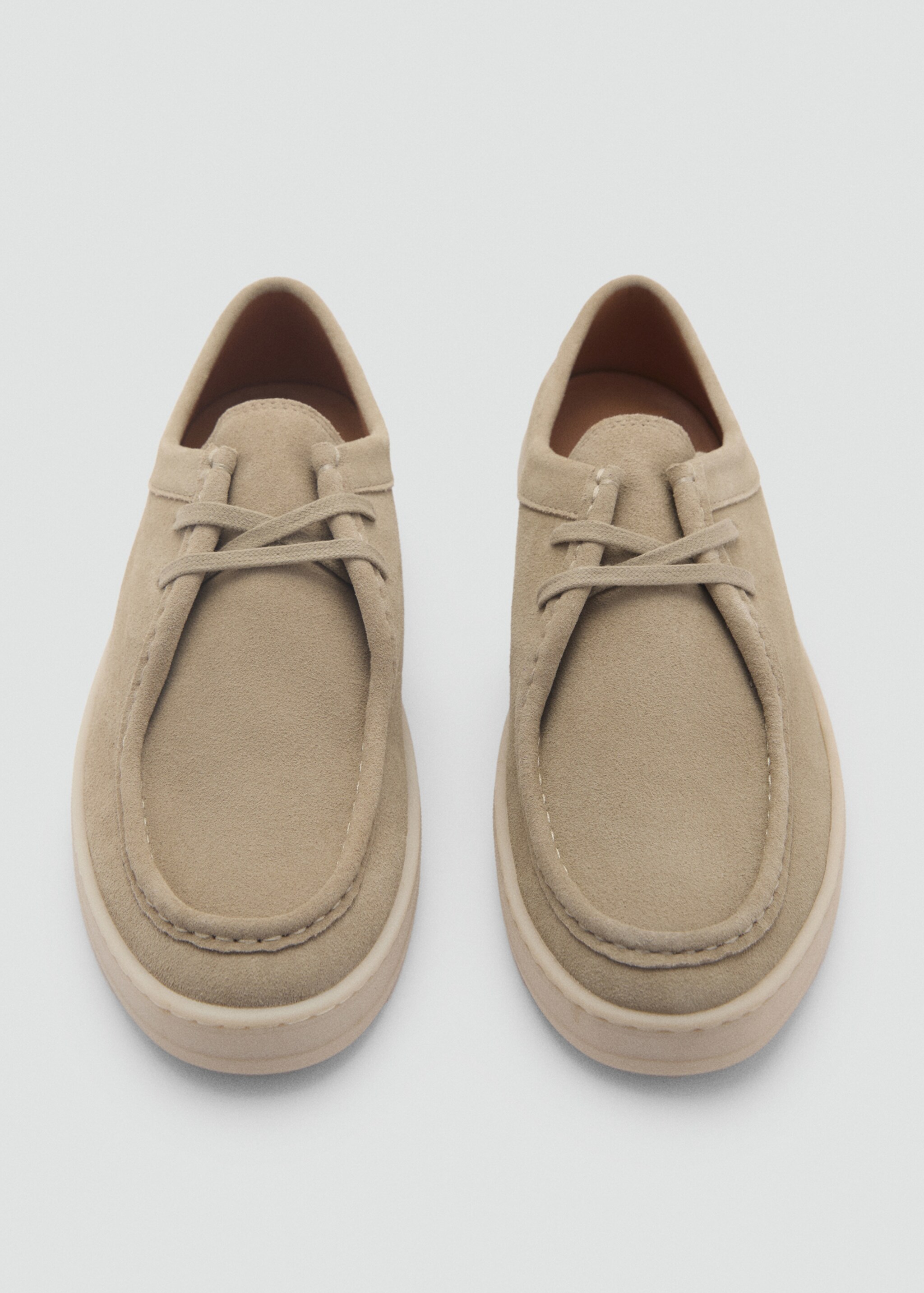 Suede nautical shoes - Details of the article 3, Beige. Ref: 87023270-00.